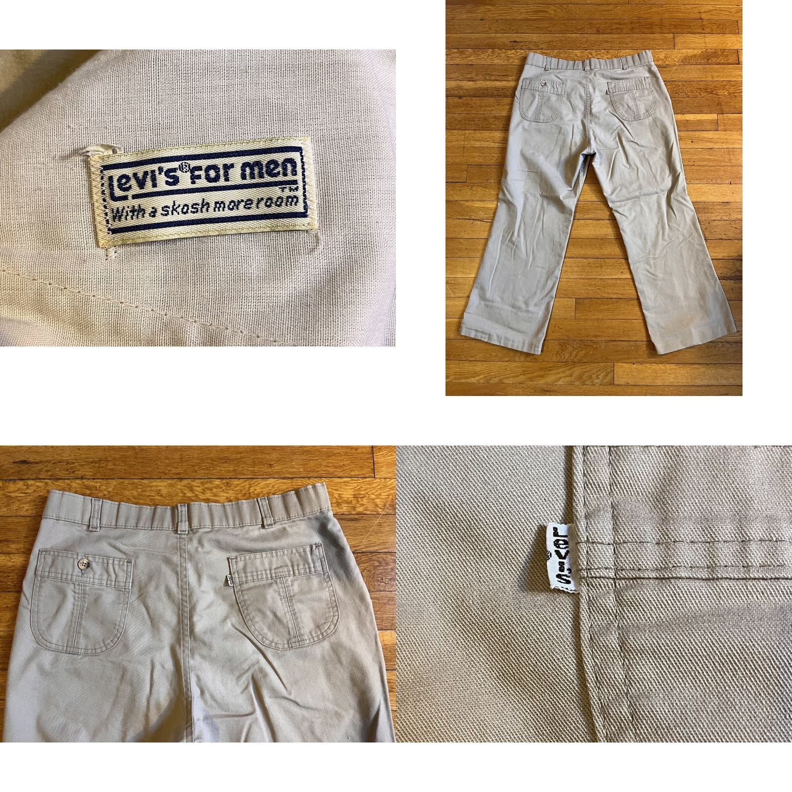 Levi's VINTAGE Levi’s Khaki Pants Men’s 33x25 Beige 70s Size US 33 - 8 Thumbnail