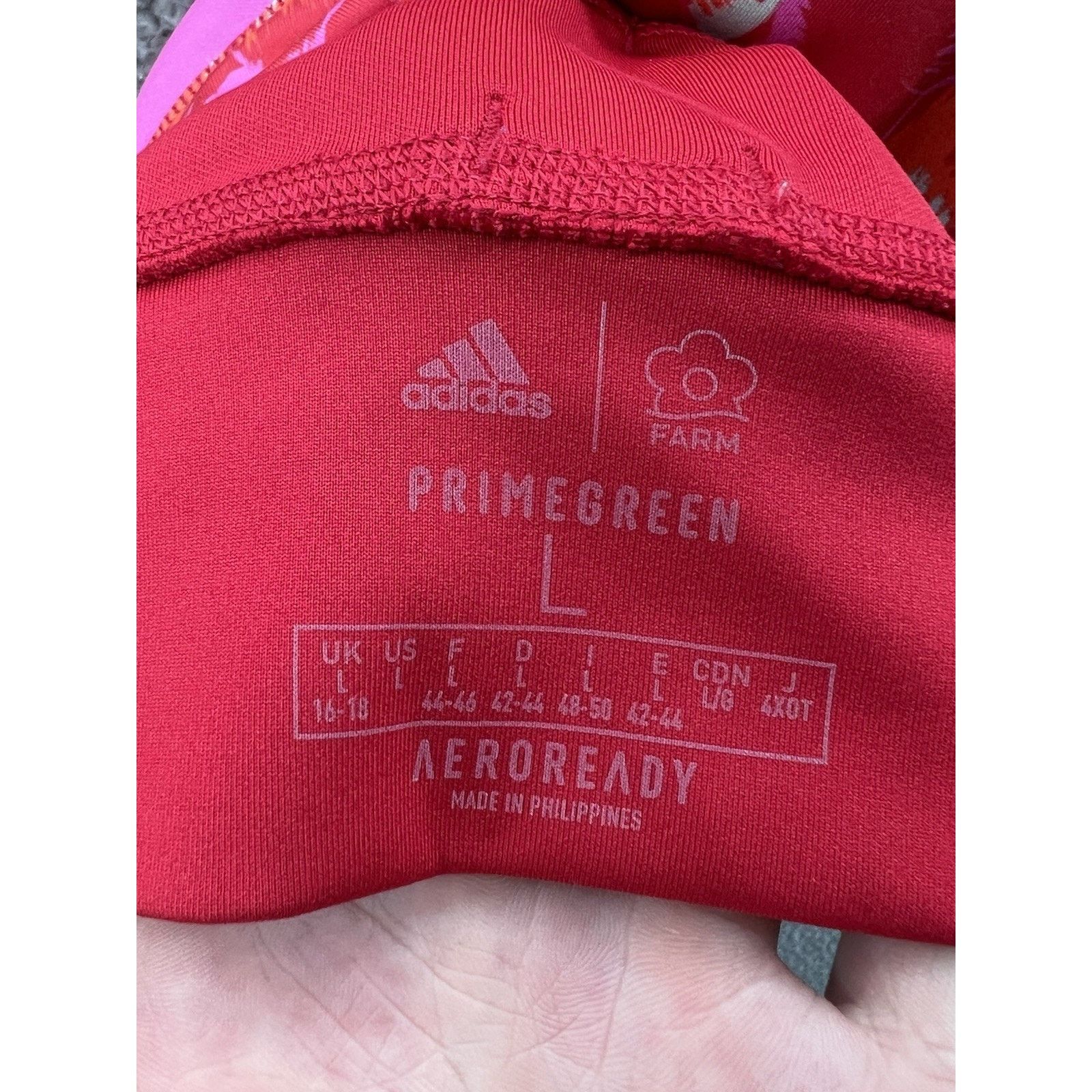 Adidas Adidas Farm Rio All-Over-Print Bra Top Red Women’s Sz. Large Size L / US 10 / IT 46 - 3 Thumbnail