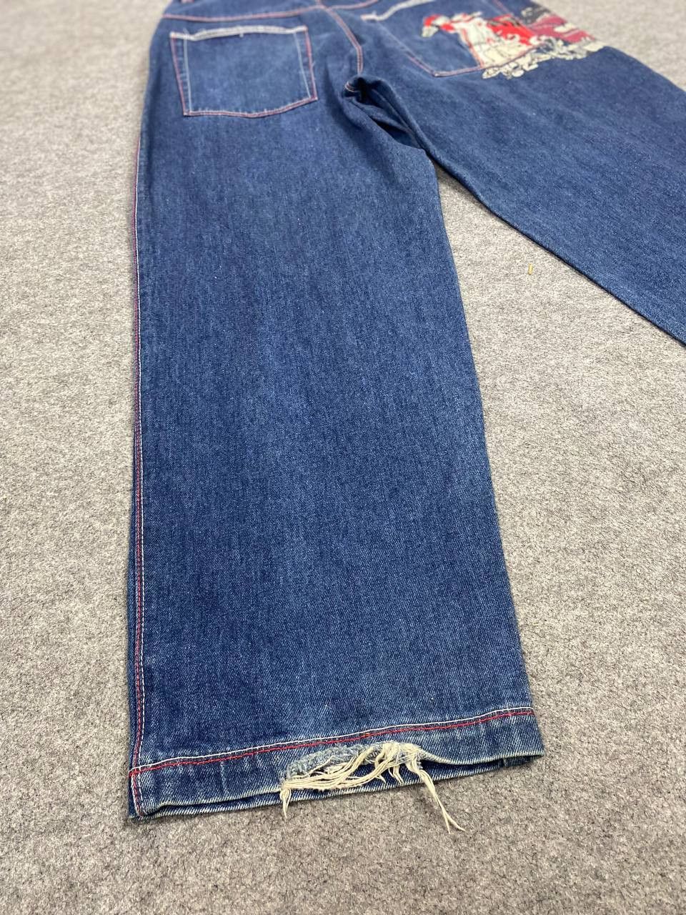 JNCO vintage school of hard knocks baggy denim embroided Size US 33 - 7 Thumbnail