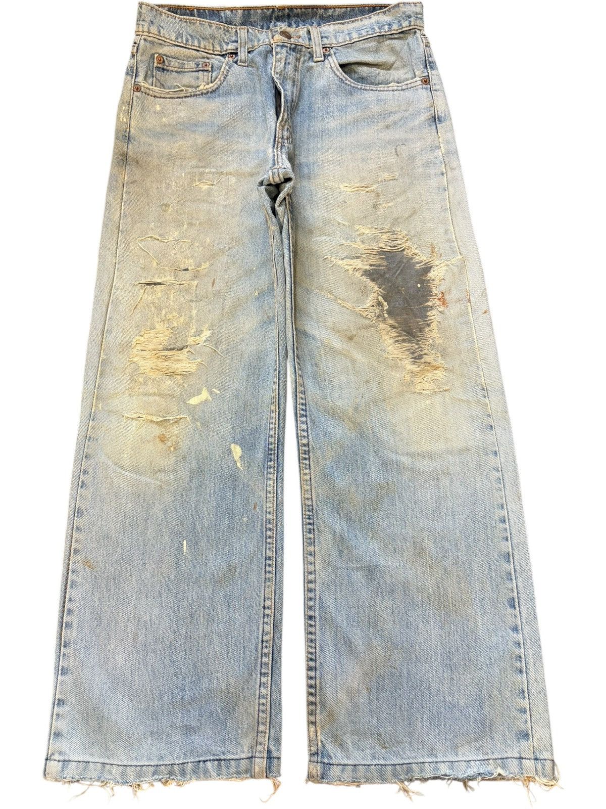 Levi's Vintage 90s Levis Dirtied Wash Distressed Loose Jeans Size US 31 - 1 Thumbnail