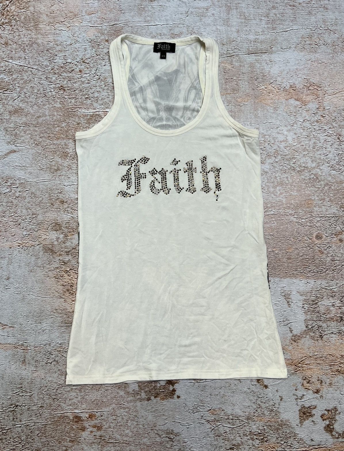 image of Avant Garde x Faith Connexion Faith Connection Tank Top in White Gray, Women's (Size XS)