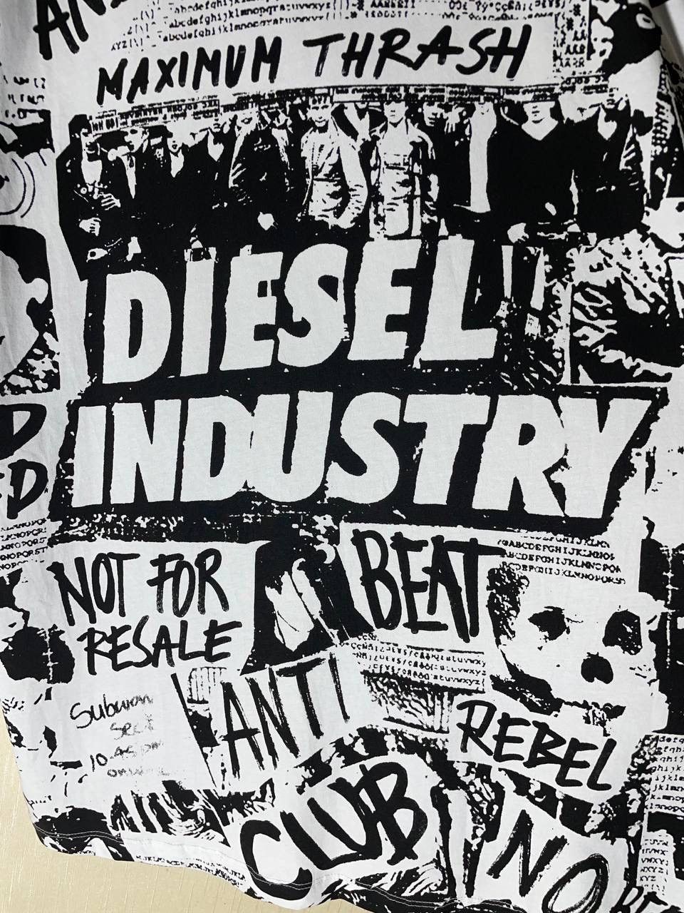 Diesel × Vintage Diesel Vintage Newspapers y2k T Shirt Size US XL / EU 56 / 4 - 5 Thumbnail