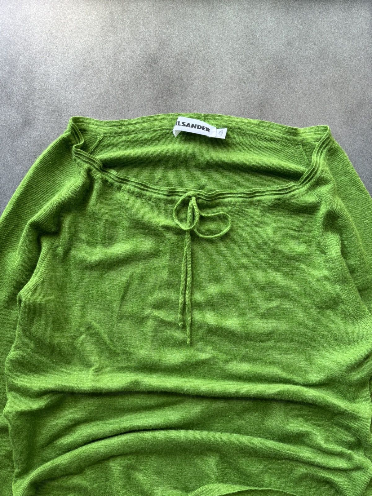 Jil Sander × Vintage 2000s Jil Sander Drawstring Shirt Cashmere Top 3/4 Lace Tie Size S / US 4 / IT 40 - 4 Thumbnail