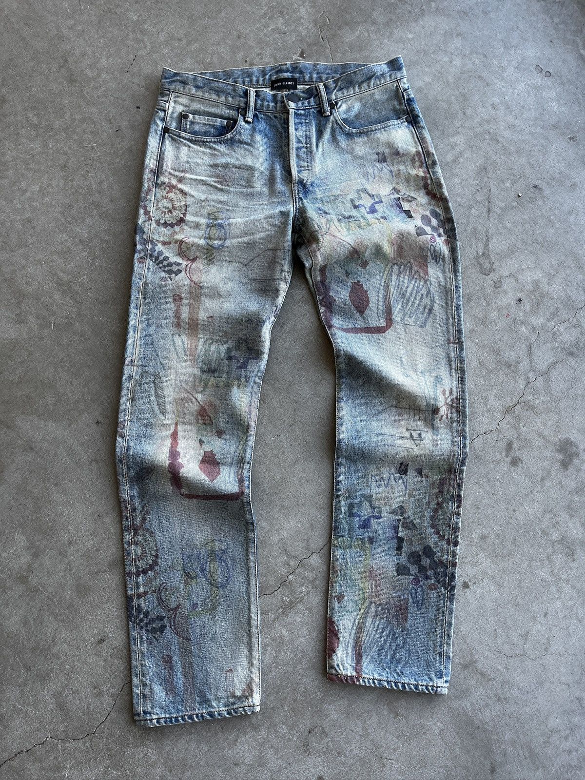 John Elliott John Elliot Daze Scribble Jeans (unisex) Size US 32 / EU 48 - 18 Thumbnail