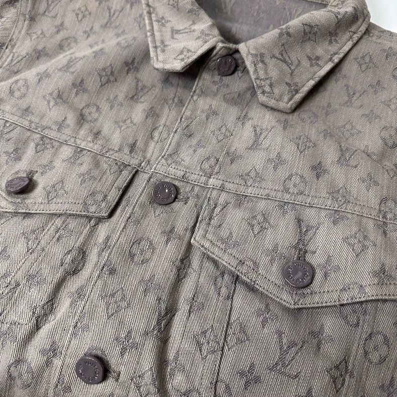 Louis Vuitton Louis Vuitton Grey dark-striped washed denim jacket 2505-Ne Size US L / EU 52-54 / 3 - 3 Thumbnail