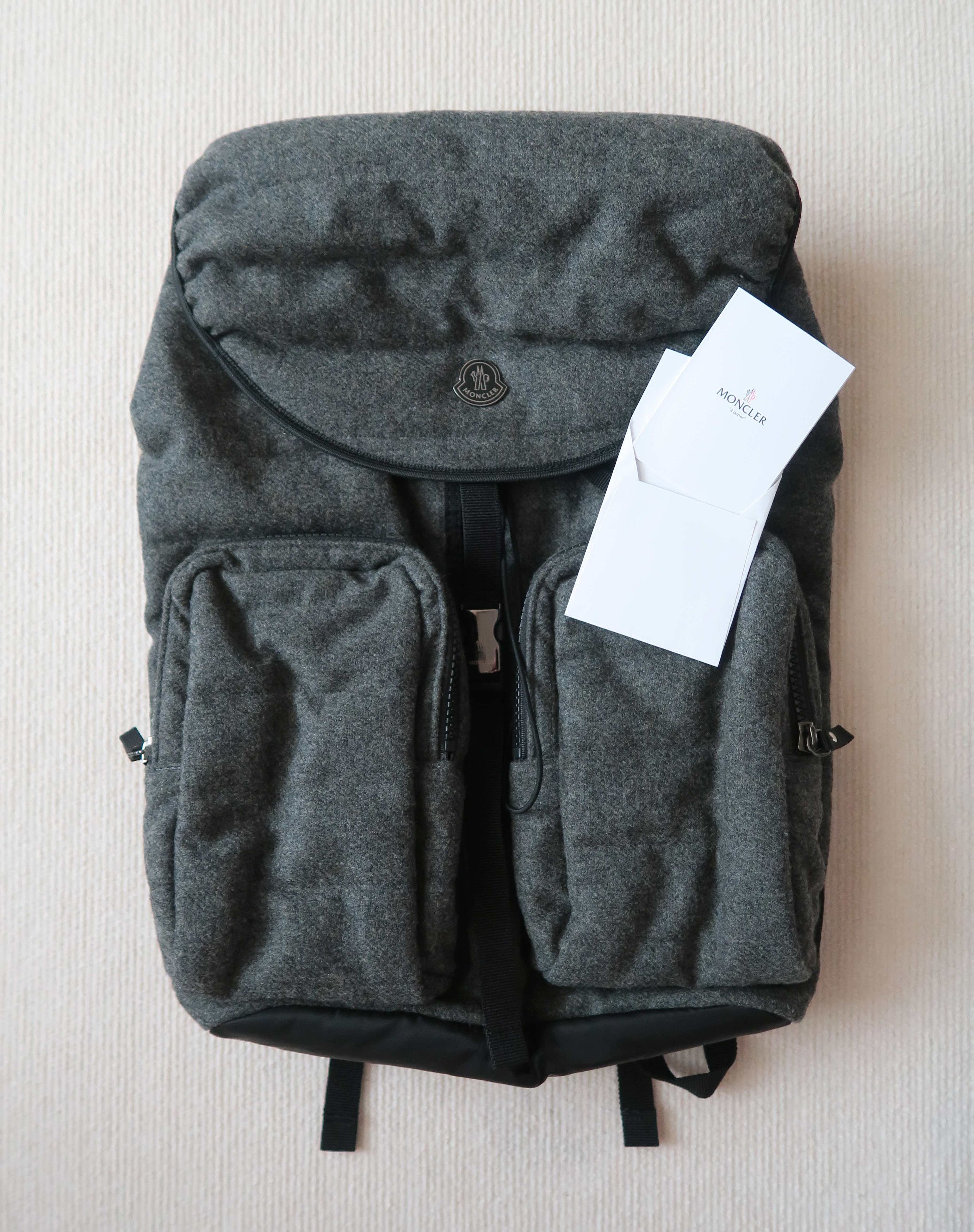 Moncler Moncler Italy Grey Wool Unisex Backpack Size ONE SIZE - 1 Thumbnail