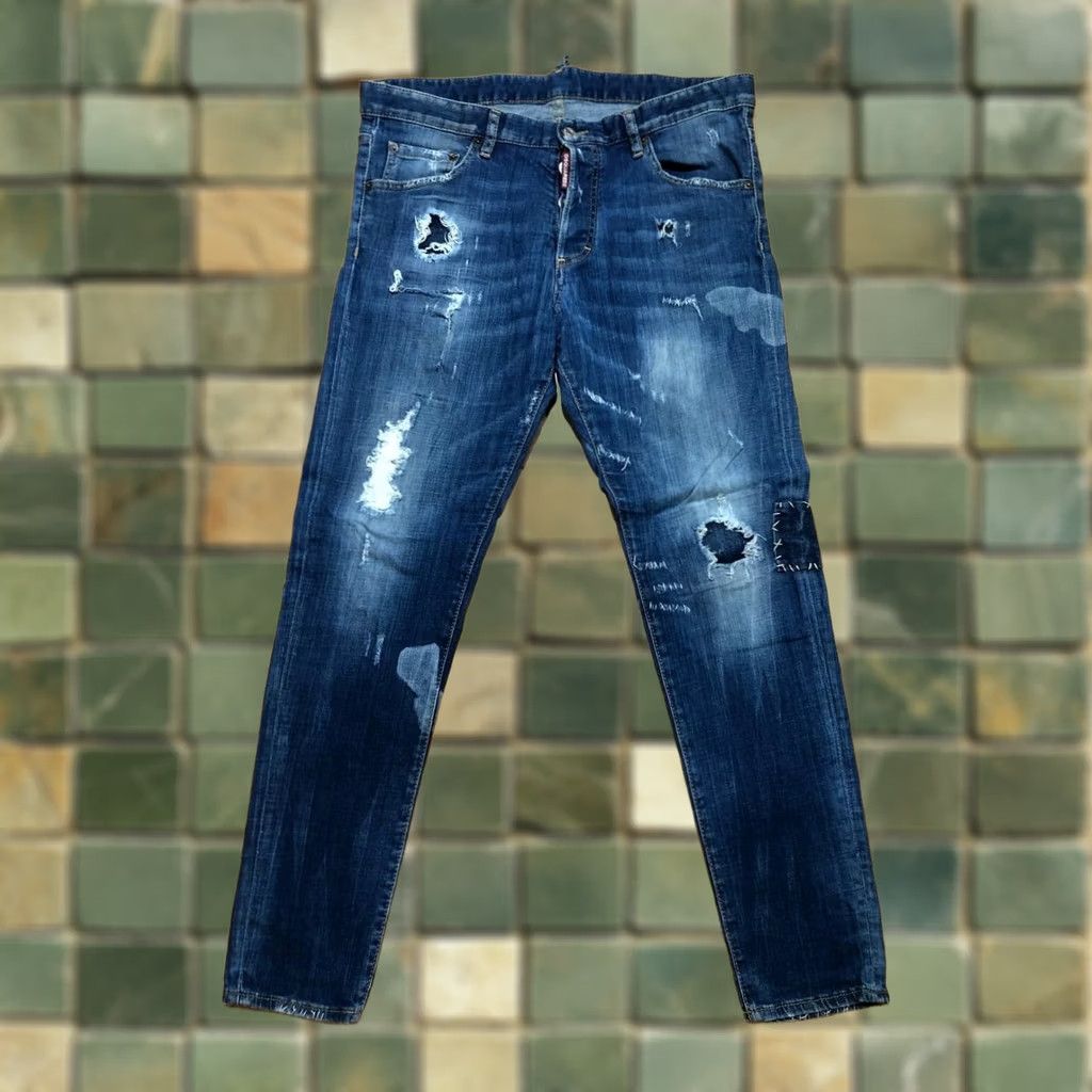 Dsquared2 Jeans Cotton Skinny Distressed Patchwork Size 52