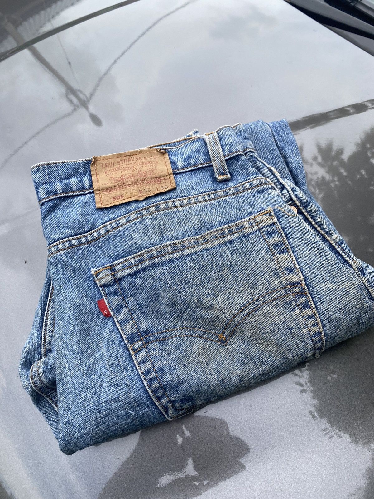 Levi's × Vintage Vintage Levis 505 Single R Straight Cutting Size US 36 / EU 52 - 12 Thumbnail