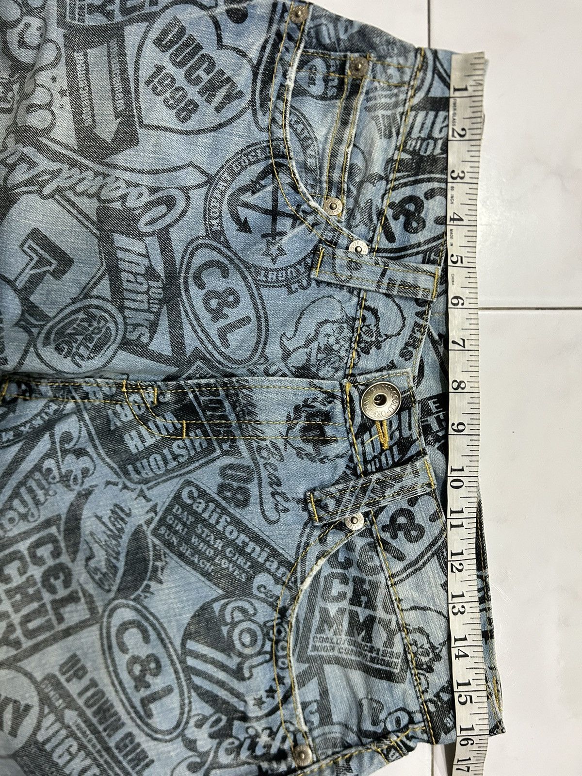 Japanese Brand Vintage Co&Lu Japan Printed All Over Jeans Size US 32 / EU 48 - 14 Thumbnail