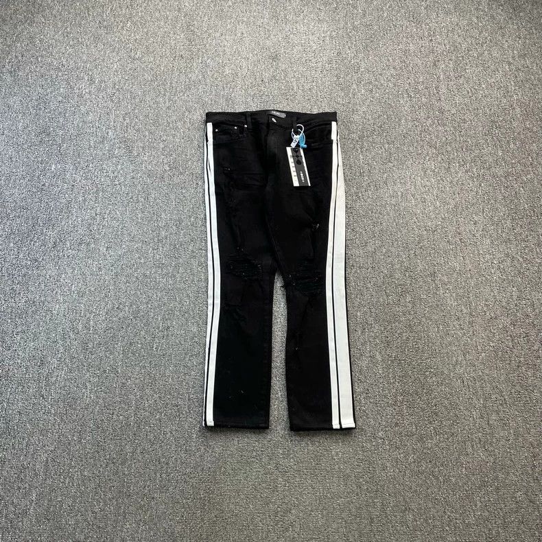 Amiri AMIRI Black White Stripe Jeans Size US 34 / EU 50 - 1 Thumbnail