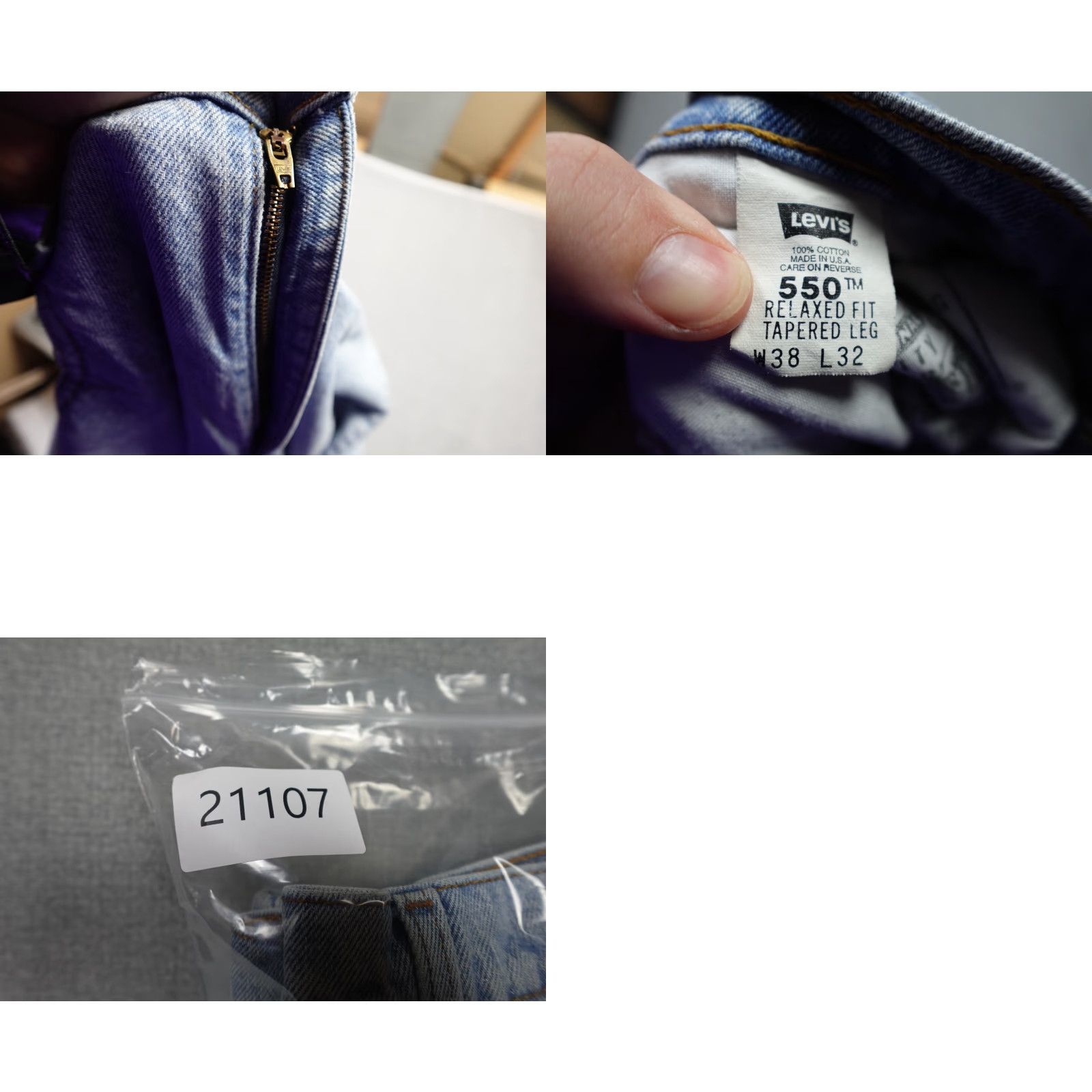 Levi's VINTAGE Levi's 550 Jeans Mens 36x32 Blue Relaxed Fit Light Wash Western Cowboy Jeans Size US 36 / EU 52 - 9 Thumbnail