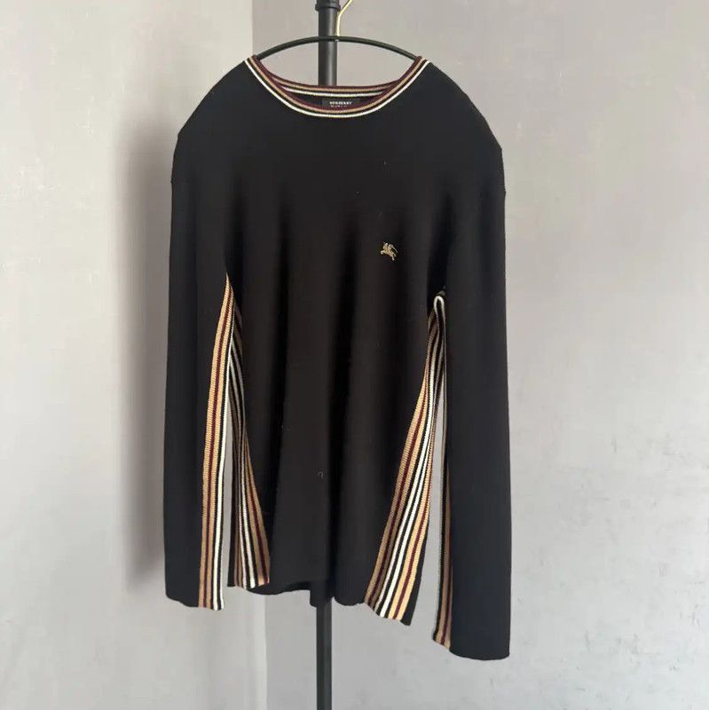 Burberry Burberry Black Wool Men's Knit Sweater Size US L / EU 52-54 / 3 - 1 Thumbnail