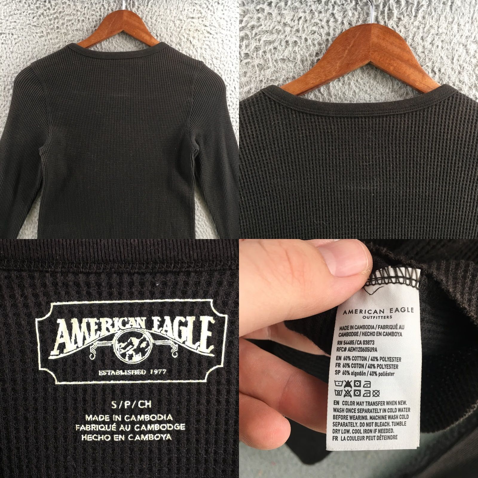 American Eagle Outfitters American Eagle Outfitters Sweater Womens S Black Cotton Blend Knit Crew Neck Long Sleeve Pullover Size S / US 4 / IT 40 - 8 Thumbnail