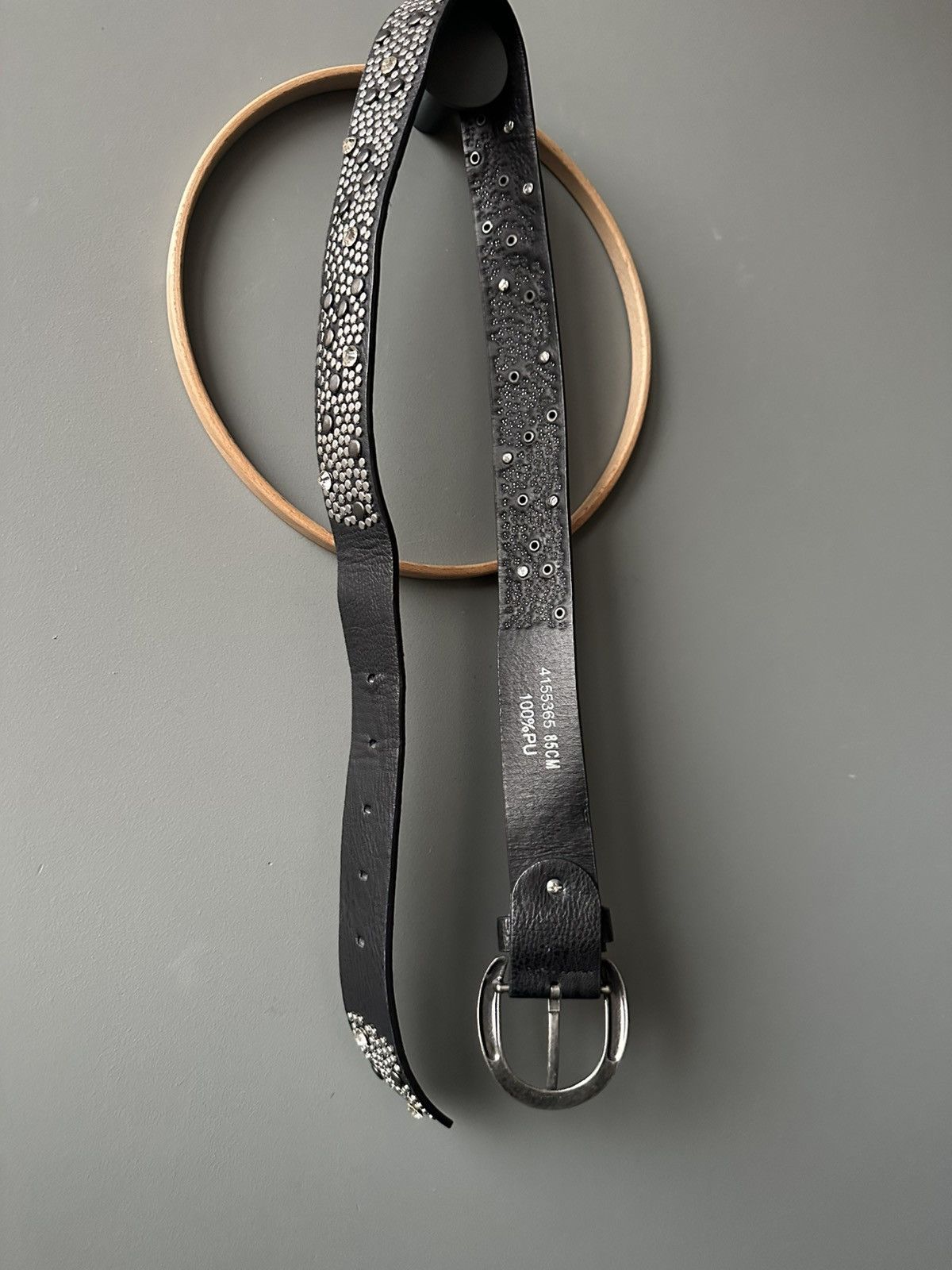 Vintage Vintage Rhinestones Buckles Leather Belt Size ONE SIZE - 4 Thumbnail