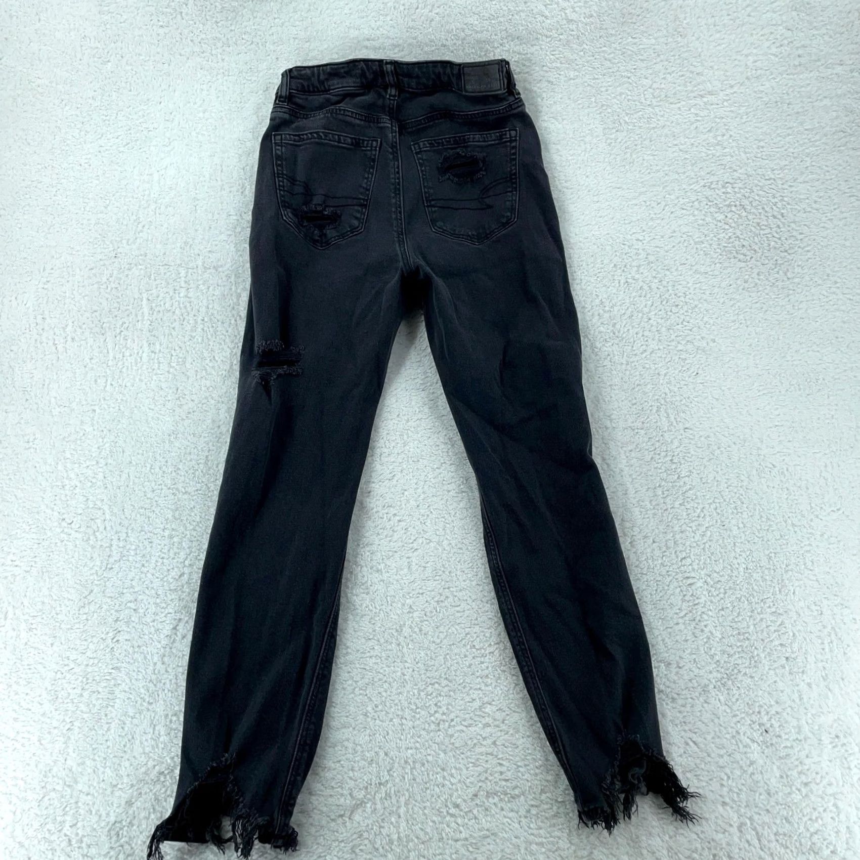 American Eagle Outfitters VINTAGE American Eagle Jeans Womens 2 Gray Distressed Skinny High Rise 27in Inseam Button Pocket Slim Stretch Denim Trouser Size 26" / US 2 / IT 38 - 4 Thumbnail