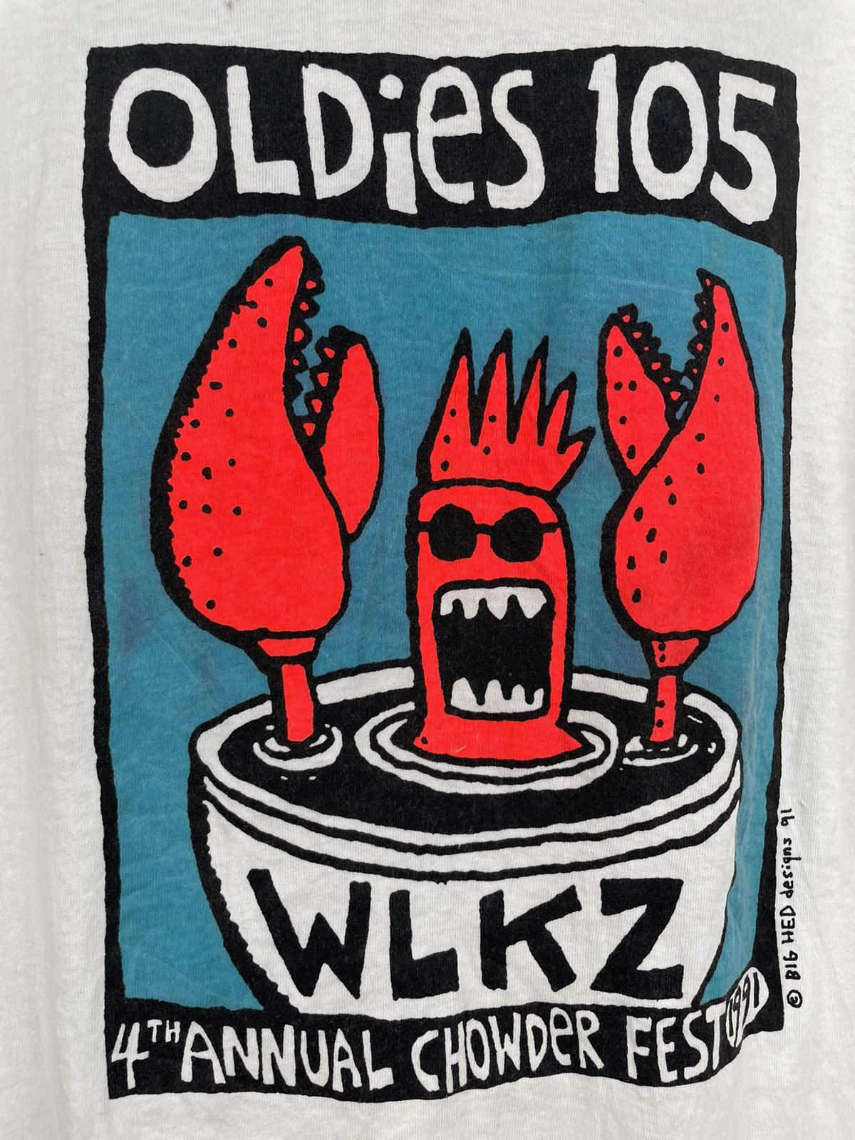 Vintage 90s Big Hed designs pop art t shirt