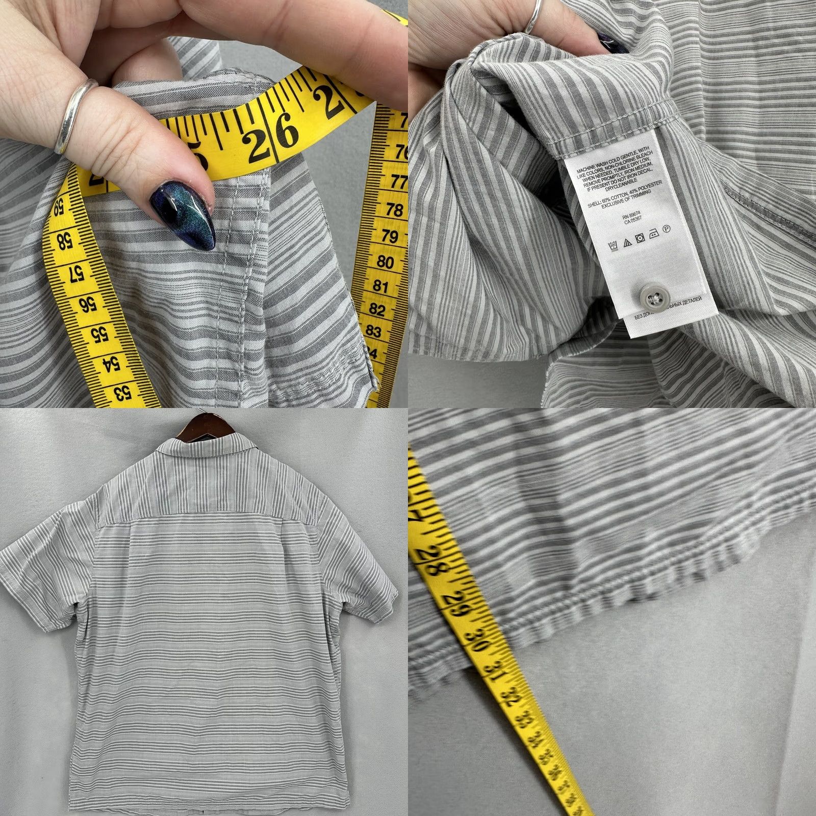 Mountain Hardwear Mountain Hardwear Shirt Mens XL Gray Button-Up Short Sleeve Striped Camp Preppy Size US XL / EU 56 / 4 - 9 Thumbnail