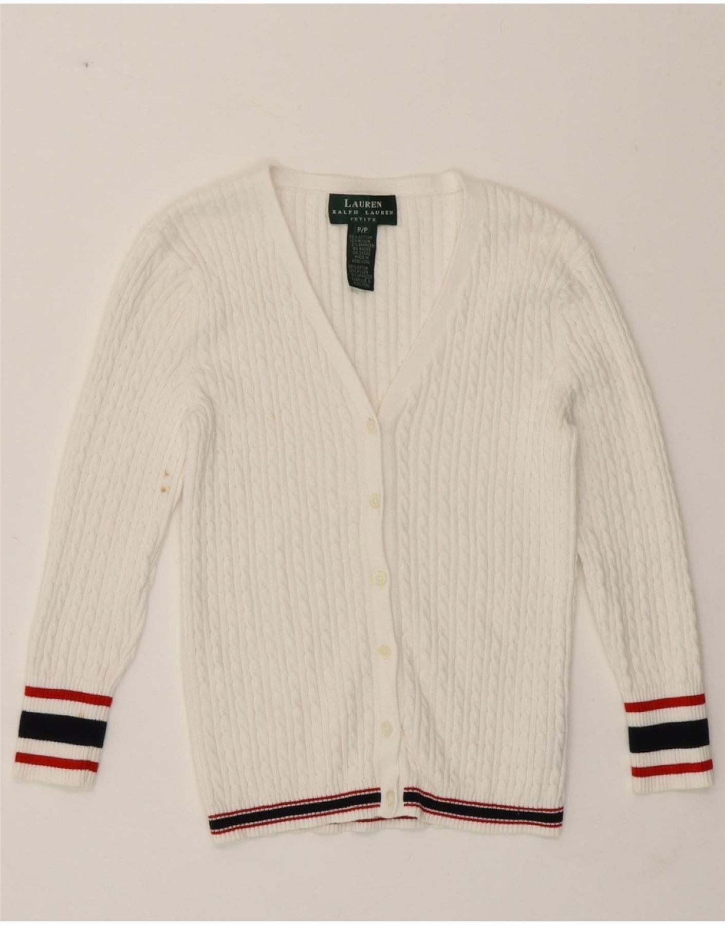 Ralph Lauren Girls Cardigan Sweater 9-10 Years White Cotton Size XXS / US 00 / IT 34 - 1 Thumbnail