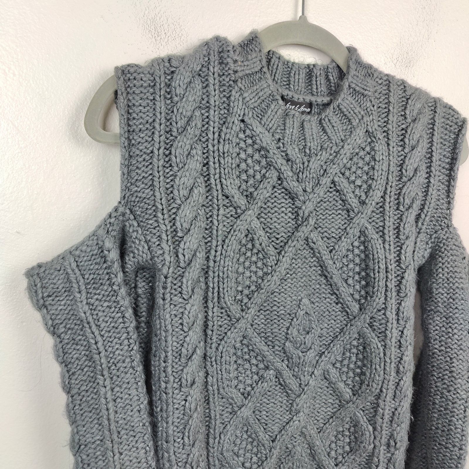 Other For Love & Lemons Andie Cut-Out Sweater Womens Small Gray Size S / US 4 / IT 40 - 2 Thumbnail