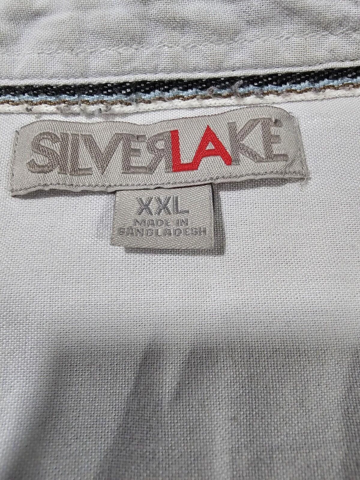 Designer SilverLake XXL Blue White Gray Colorblock Button Down Shirt Size US XXL / EU 58 / 5 - 4 Thumbnail