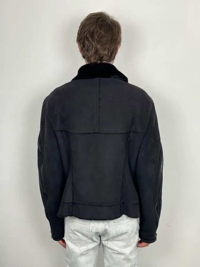 Emporio Armani AW2001 Emporio Armani Dark Navy Shearling Tornado Zip Jacket Size US M / EU 48-50 / 2 - 3 Thumbnail