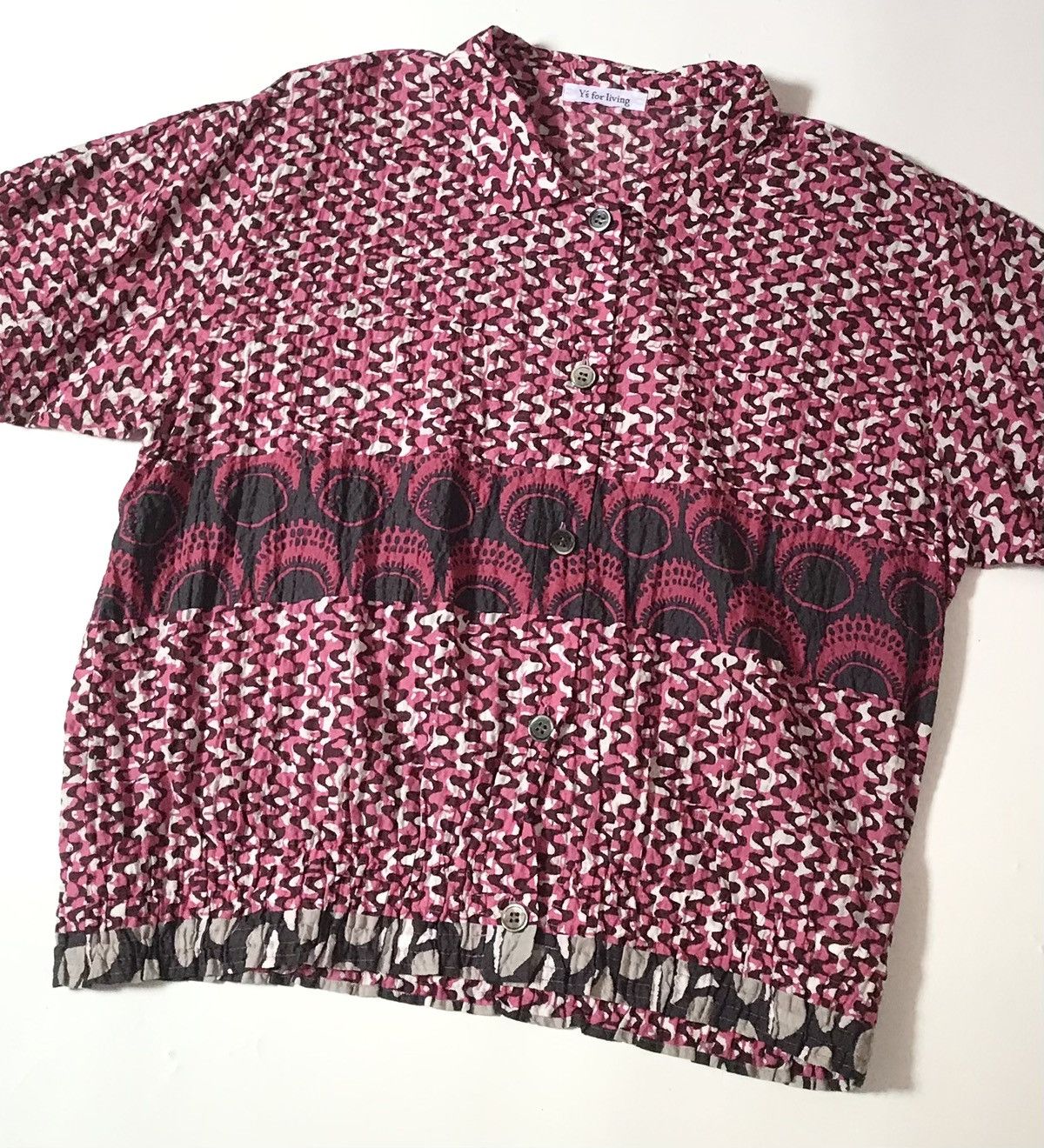 Yohji Yamamoto Vintage y’s for living multipattern boxy shirt Size US M / EU 48-50 / 2 - 7 Thumbnail