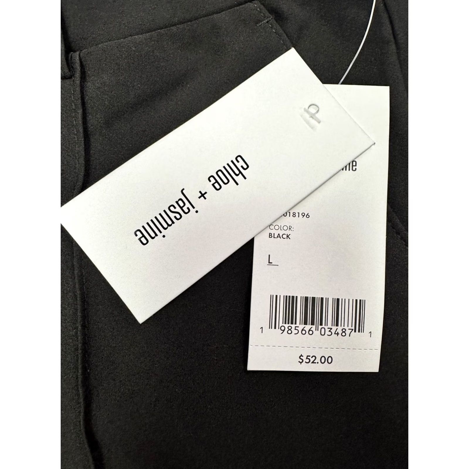 Vintage VINTAGE Chloe + Jasmine Women's Black Pull-On Wide-Leg Pants Size L Elastic Waist New Size 36" / US 14 / IT 50 - 2 Thumbnail