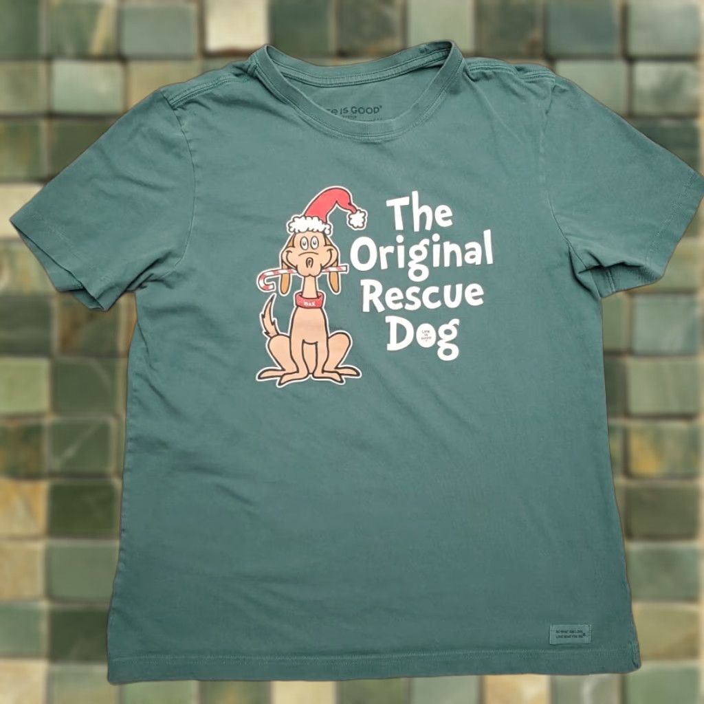 Life is Good Life is Good Shirt Men S Green Dog Lover Max Crusher Crewneck Casual Max Tee Size US S / EU 44-46 / 1 - 1 Thumbnail