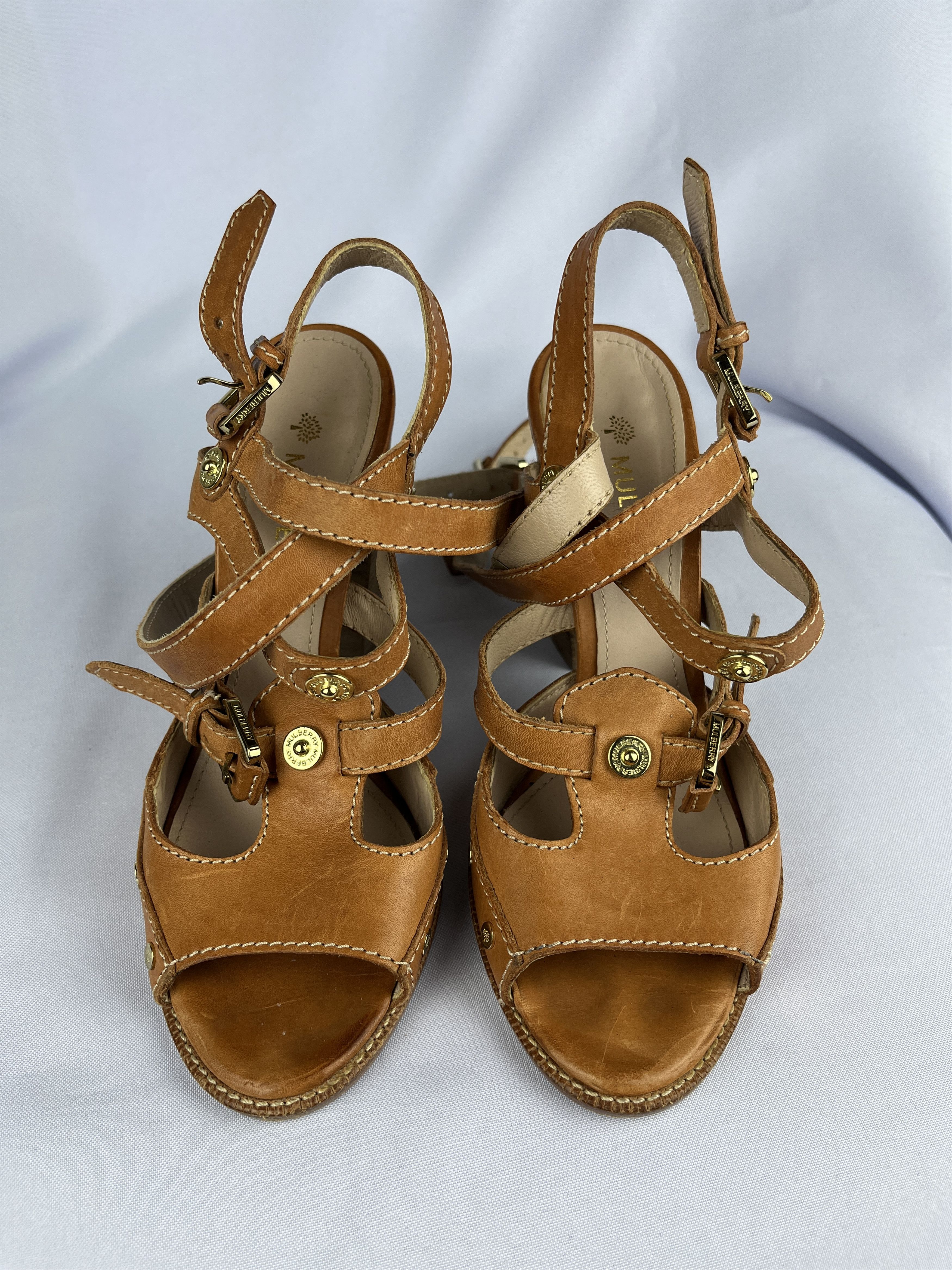 Mulberry Mulberry Strappy Heels Sandals Leather Women's Size US 7 / IT 37 - 4 Thumbnail