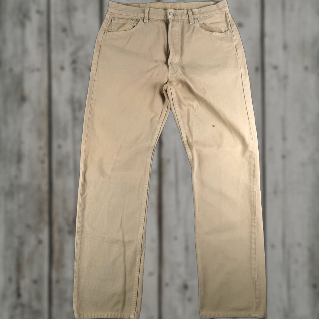 Levi's VINTAGE Levi's 501 Jeans Straight Denim Khaki 36 Mens 90s USA Buttons Belt Loops 5-Pocket Size US 36 / EU 52 - 1 Thumbnail