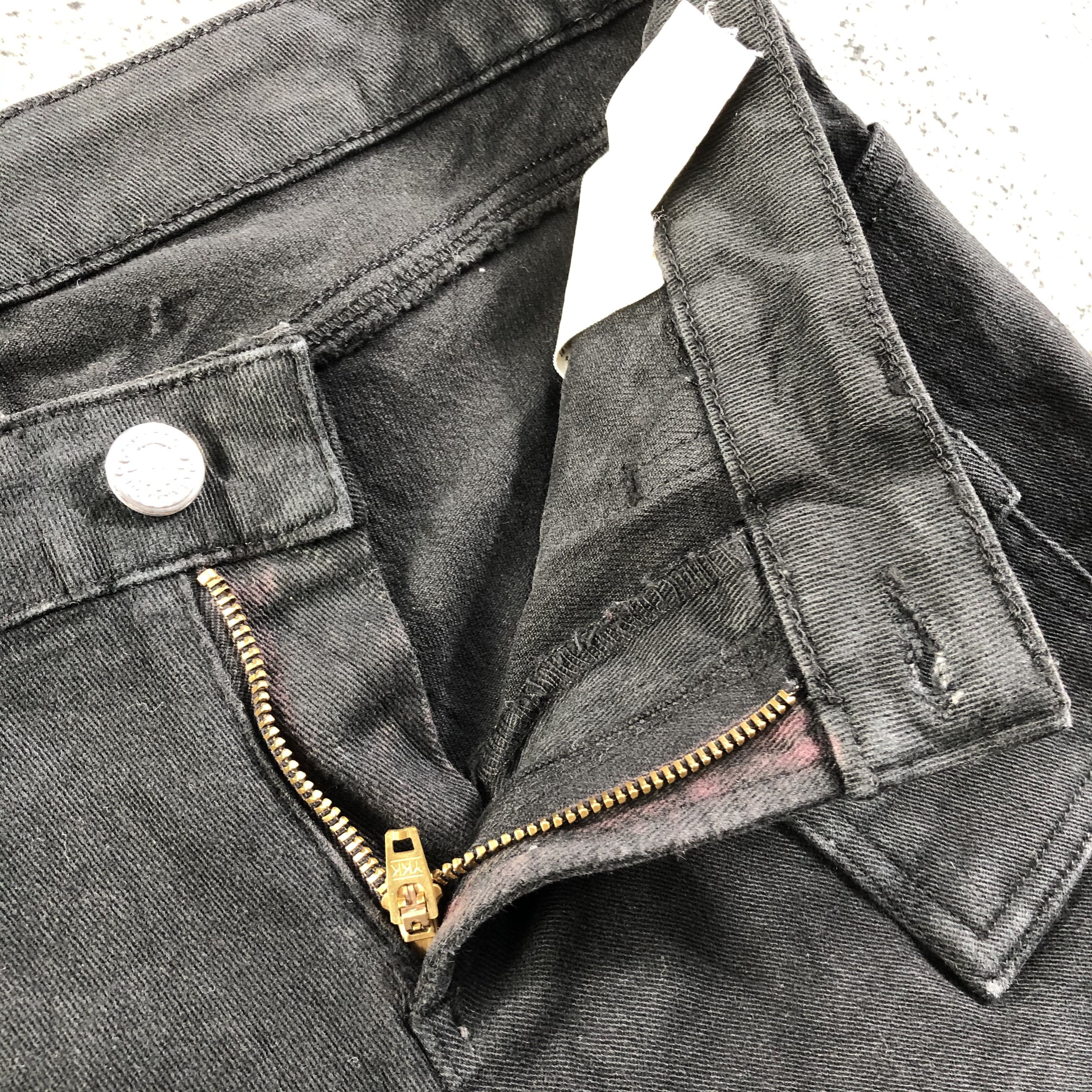Designer Cimarron Bush Pants Jeans Black Flare Denim KJ1769 Size 29" - 7 Thumbnail