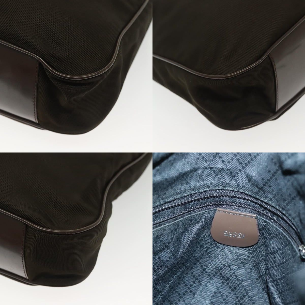 Gucci GUCCI Bamboo Handbag Nylon Brown Silver 001 2113 001 2113 Size ONE SIZE - 11 Thumbnail
