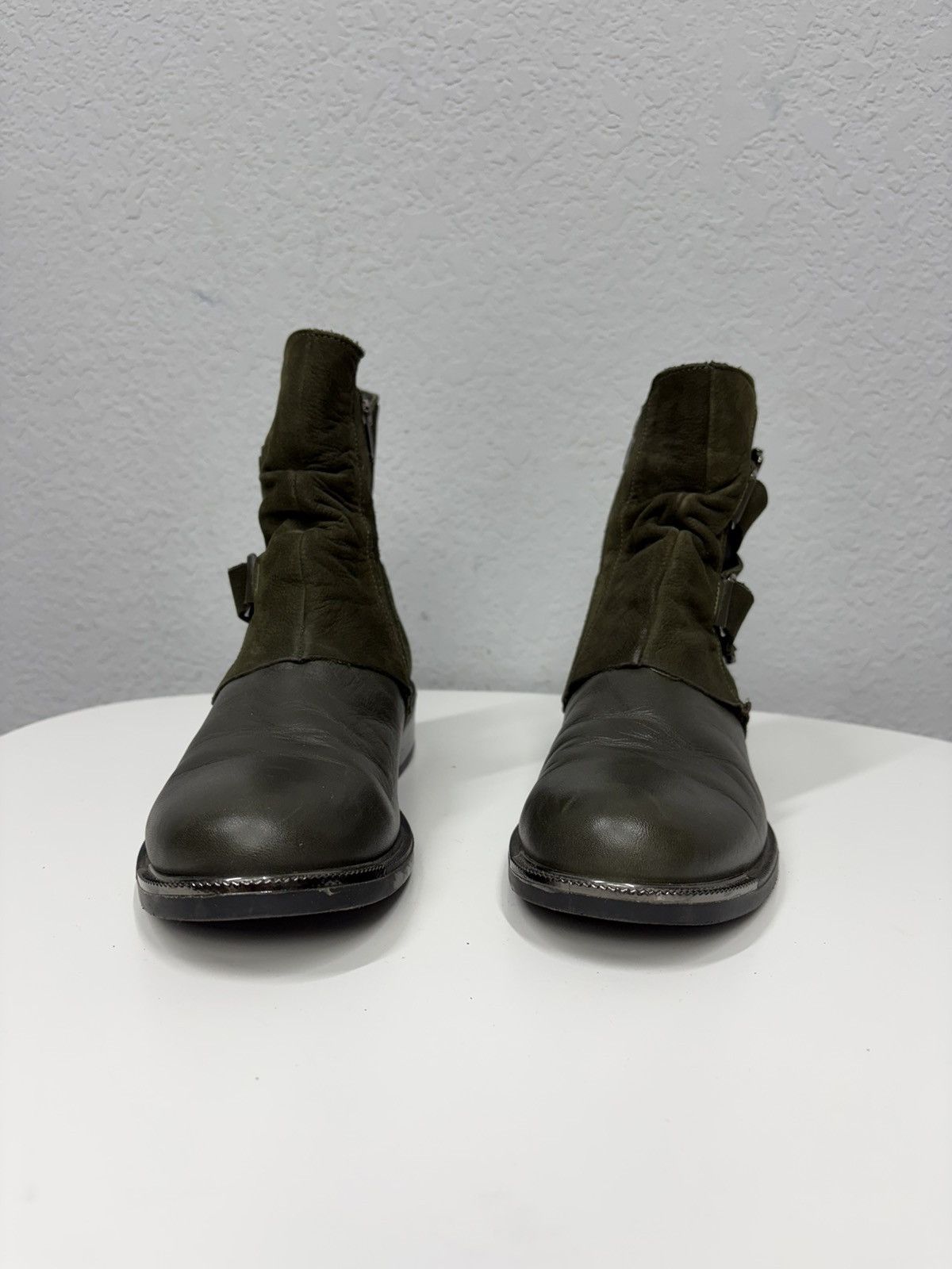 If Six Was Nine Vintage Italian AS98 Rick Owens Style Leather Biker Boots Size US 8 / EU 41 - 14 Thumbnail