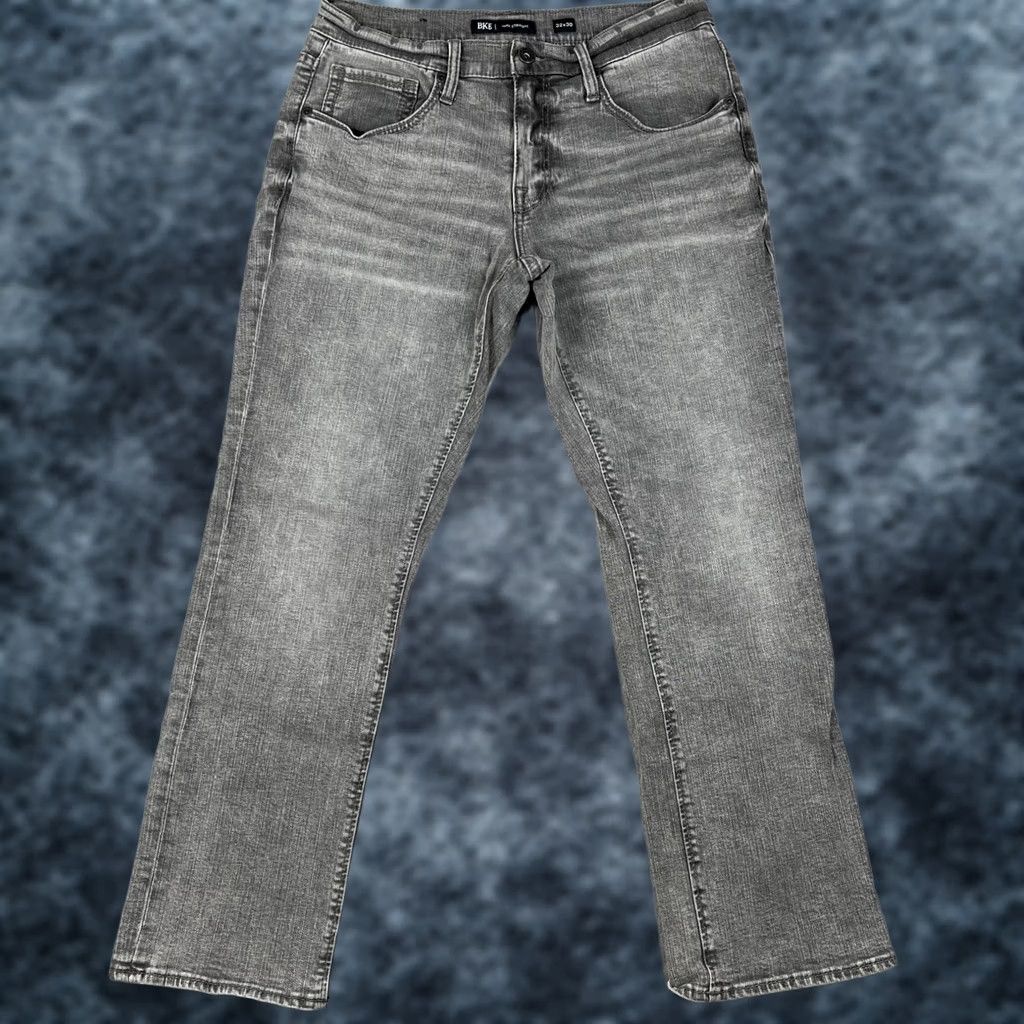 Vintage Buckle BKE Jake Jeans Straight Stretch Denim 32x30 Mens Grey Pants Thick Stitch Size US 30 / EU 46 - 1 Thumbnail