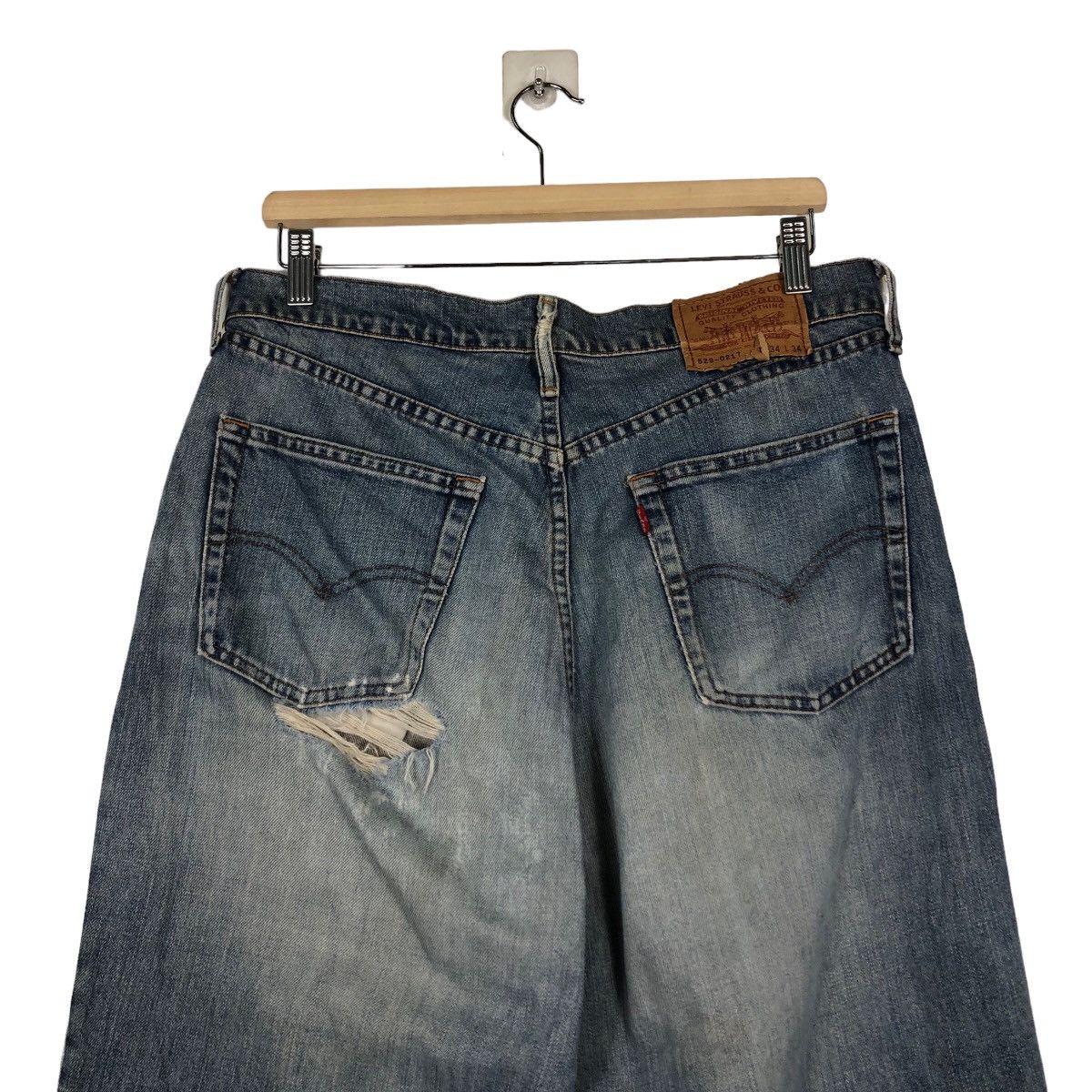 Levi's 🔥Vintage Levi’s Biker Denim Jeans Distressed Japan Size US 34 / EU 50 - 9 Thumbnail