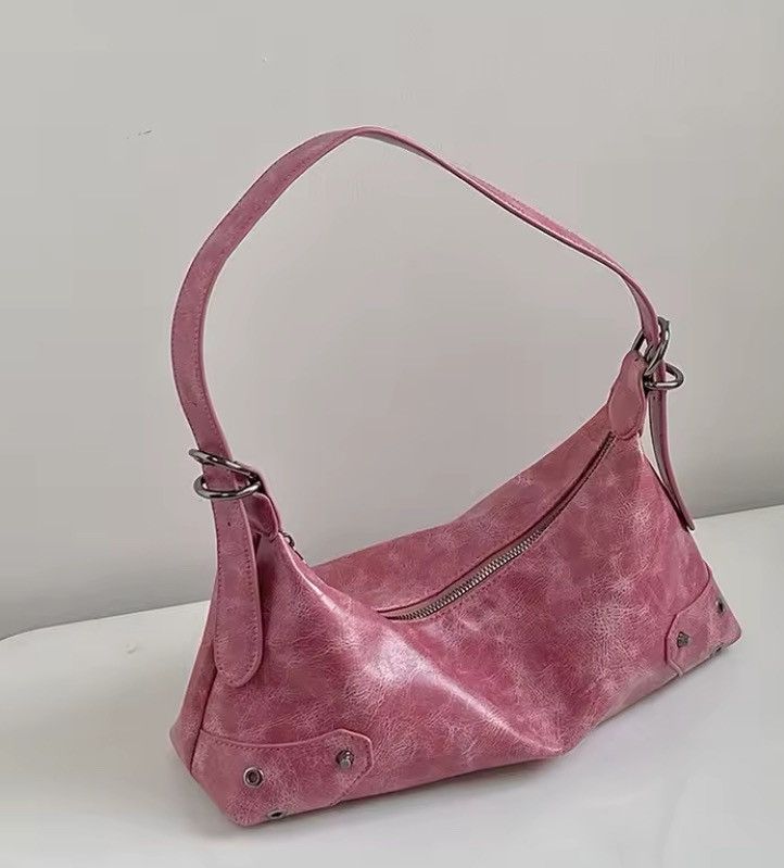 Vintage Retro Style PU Leather Small Shoulder Bag y2k unisex Size ONE SIZE - 3 Thumbnail