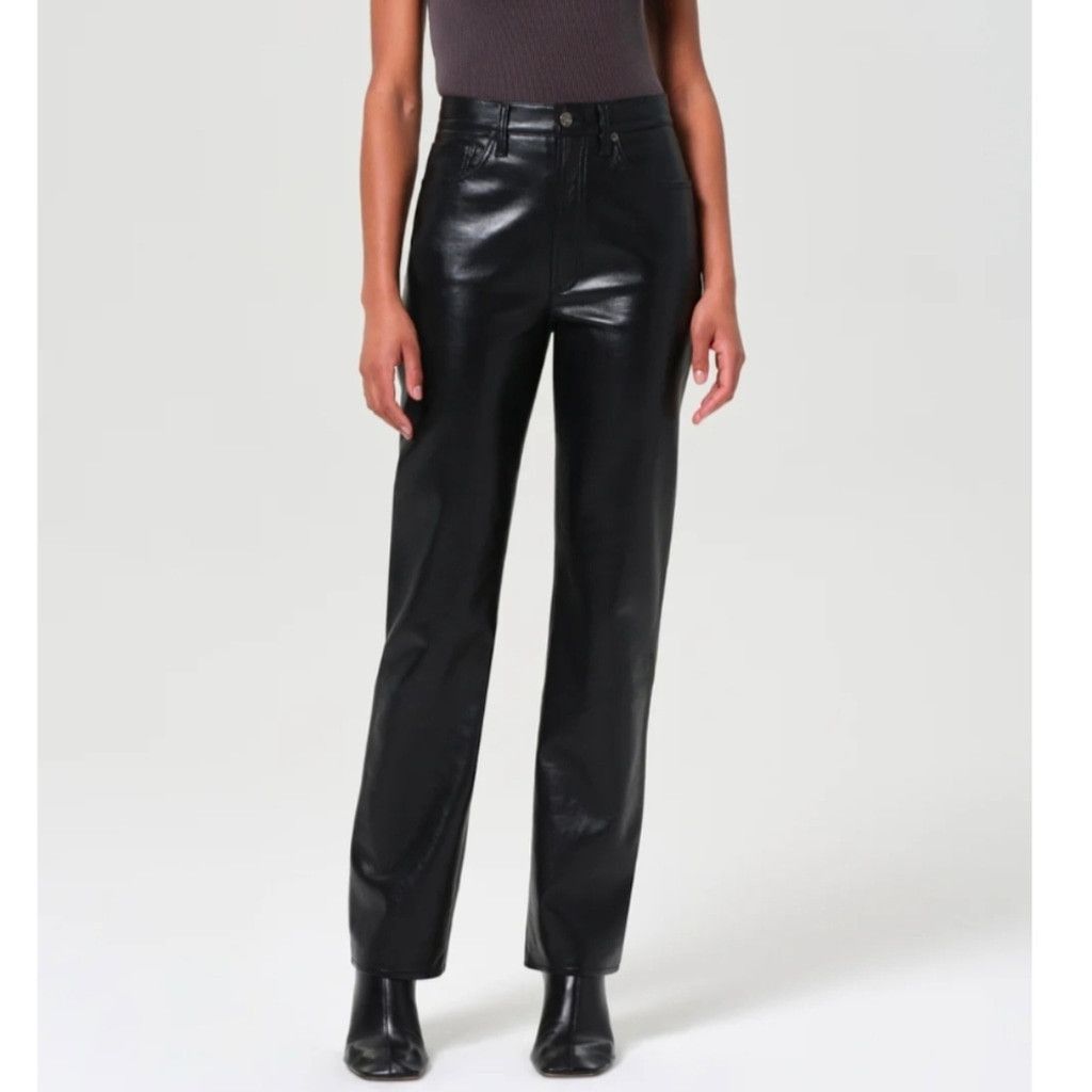 Agolde Agolde Recycle Leather 90's Pinch Waist In Detox Black Sz 26 Size 26" / US 2 / IT 38 - 2 Thumbnail