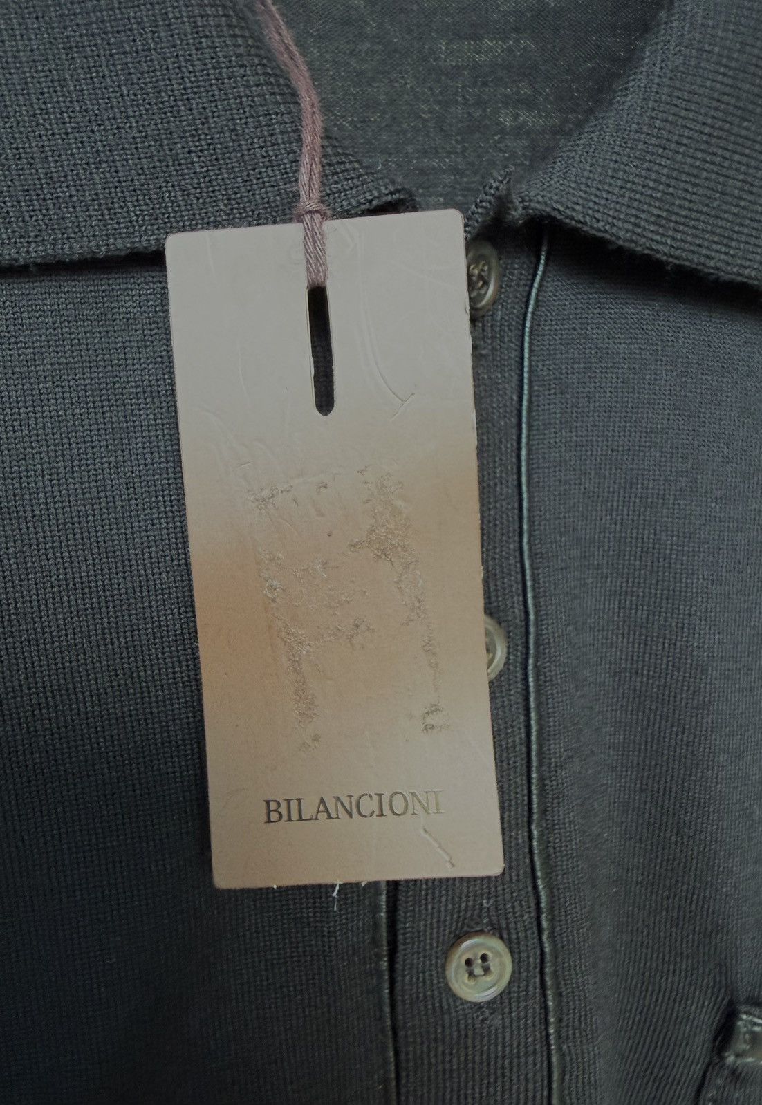 Other Bilancioni Black Wool Leather Trim Polo IT50 Size US M / EU 48-50 / 2 - 9 Thumbnail