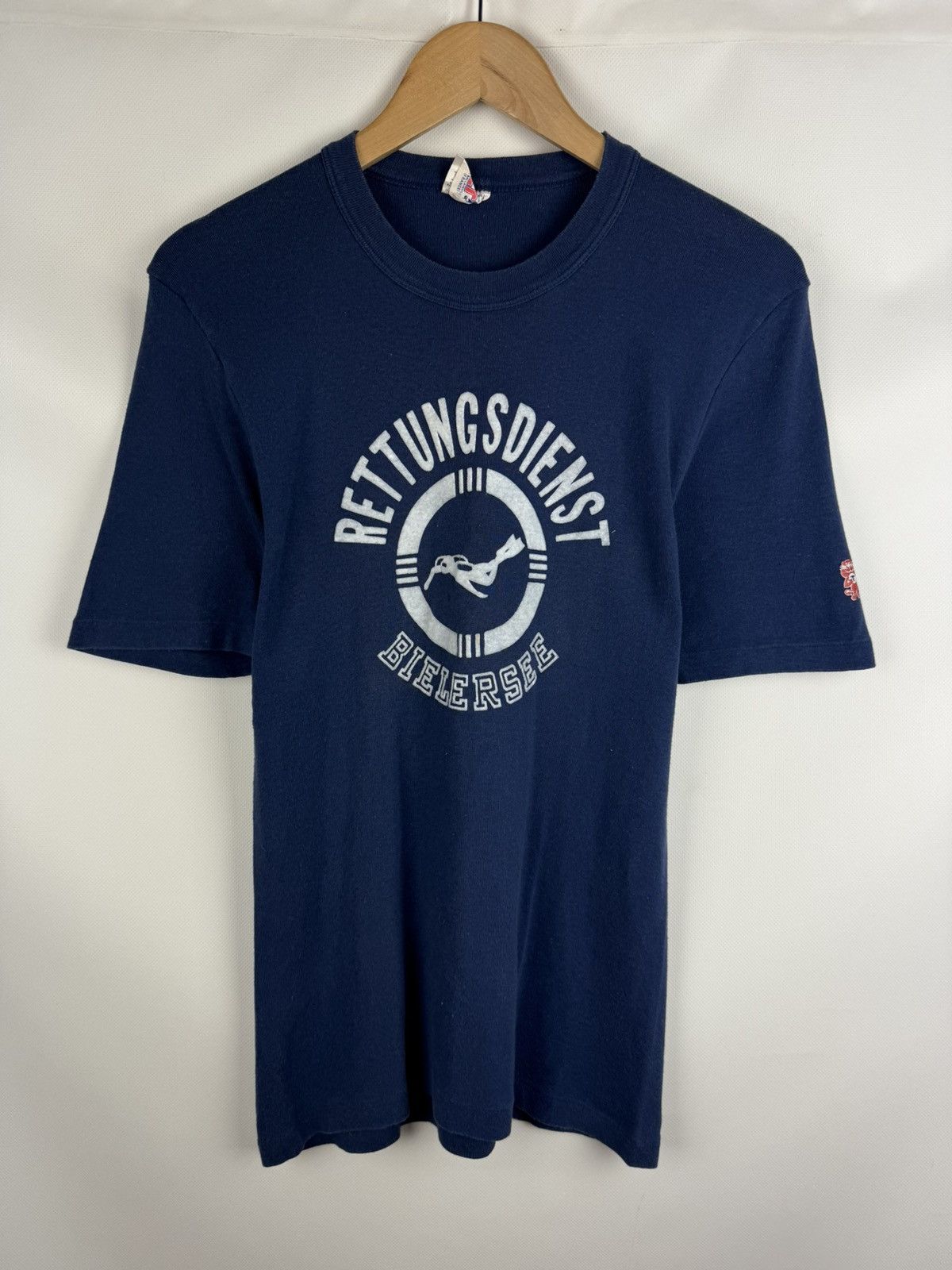 Vintage Tilt Rettungsdienst Bielersee Vintage 70 French Work T Shirt Size US M / EU 48-50 / 2 - 1 Thumbnail