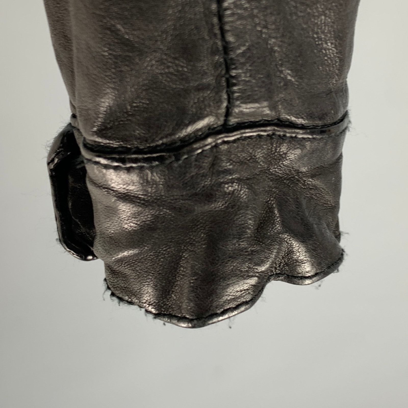 Giorgio Brato GIORGIO BRATO Size 4 Black Leather Button Up Jacket Size S / US 4 / IT 40 - 8 Thumbnail