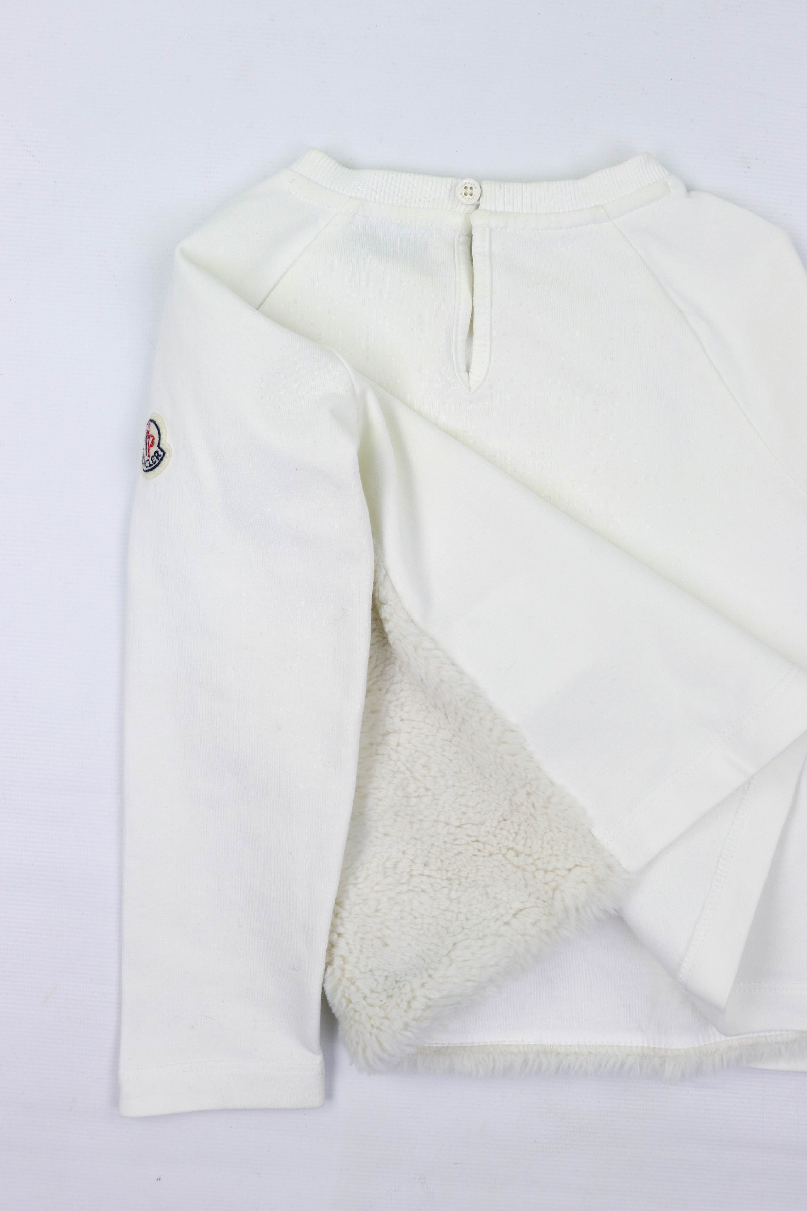 Moncler Moncler Girls Kids Faux Fur Front White Cotton Long Sleeve Size XXS / US 00 / IT 34 - 9 Thumbnail