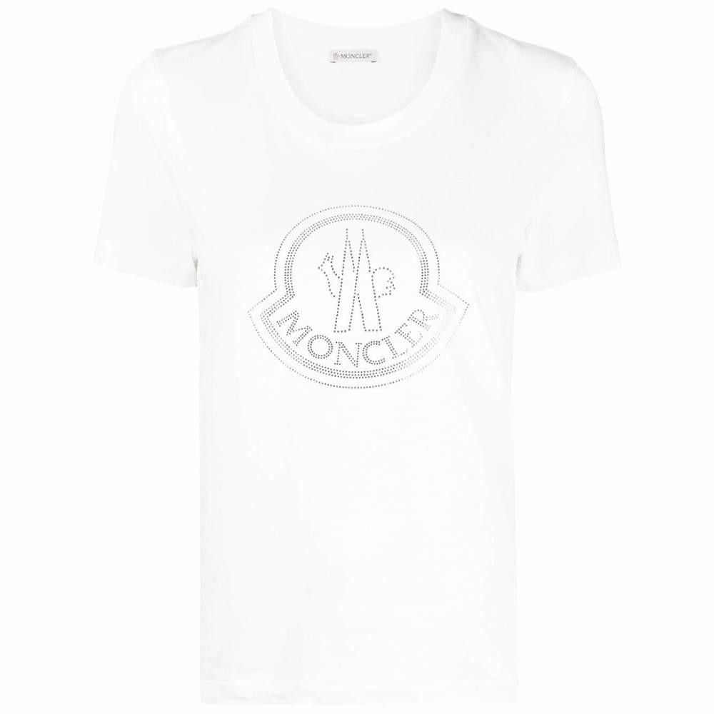 MONCLER WHITE LOGO T-SHIRT SIZE M