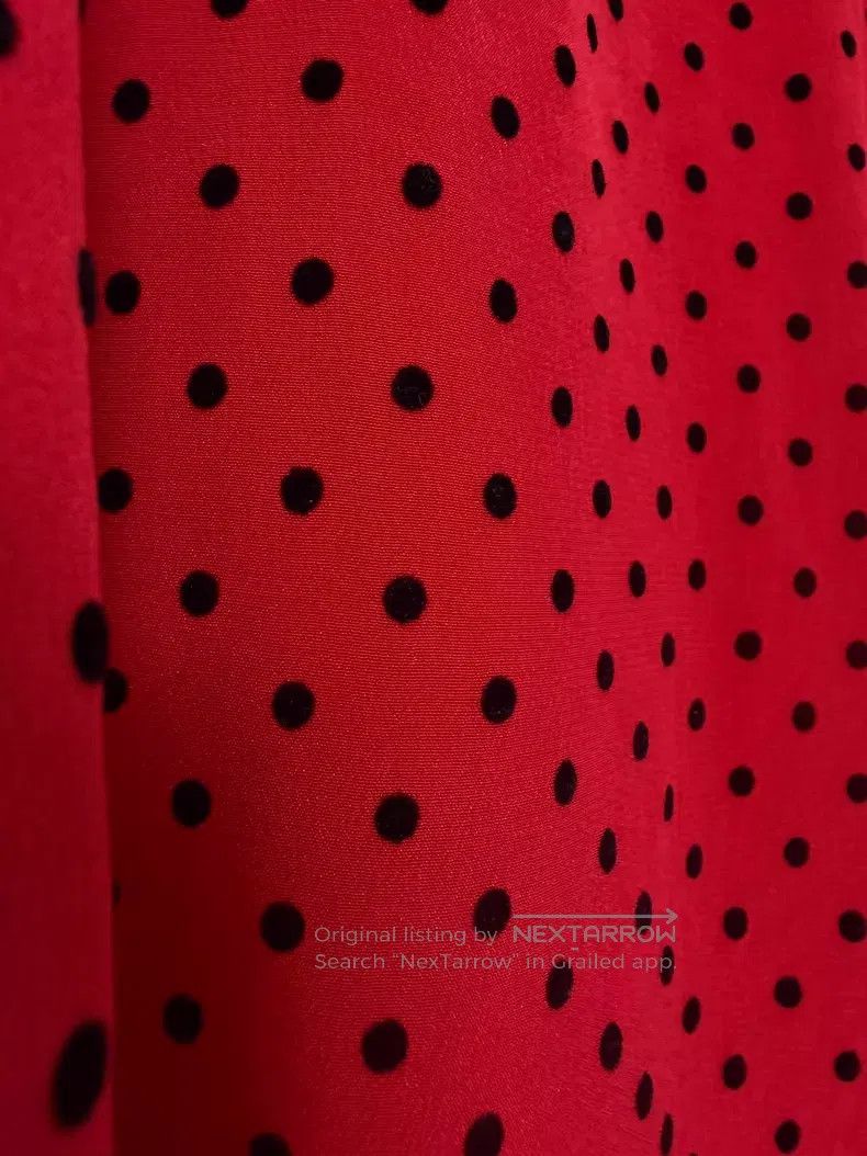 Saint Laurent Paris Saint Laurent Paris Silk Black and Red Flock Polka Dot Shi Size XS / US 0-2 / IT 36-38 - 3 Thumbnail