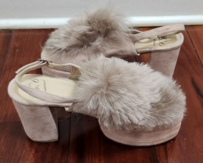 No. 6 No. 6 Victoria Platform Heels Blush Furry Chunky Shoes 8 Size US 8 / IT 38 - 7 Thumbnail