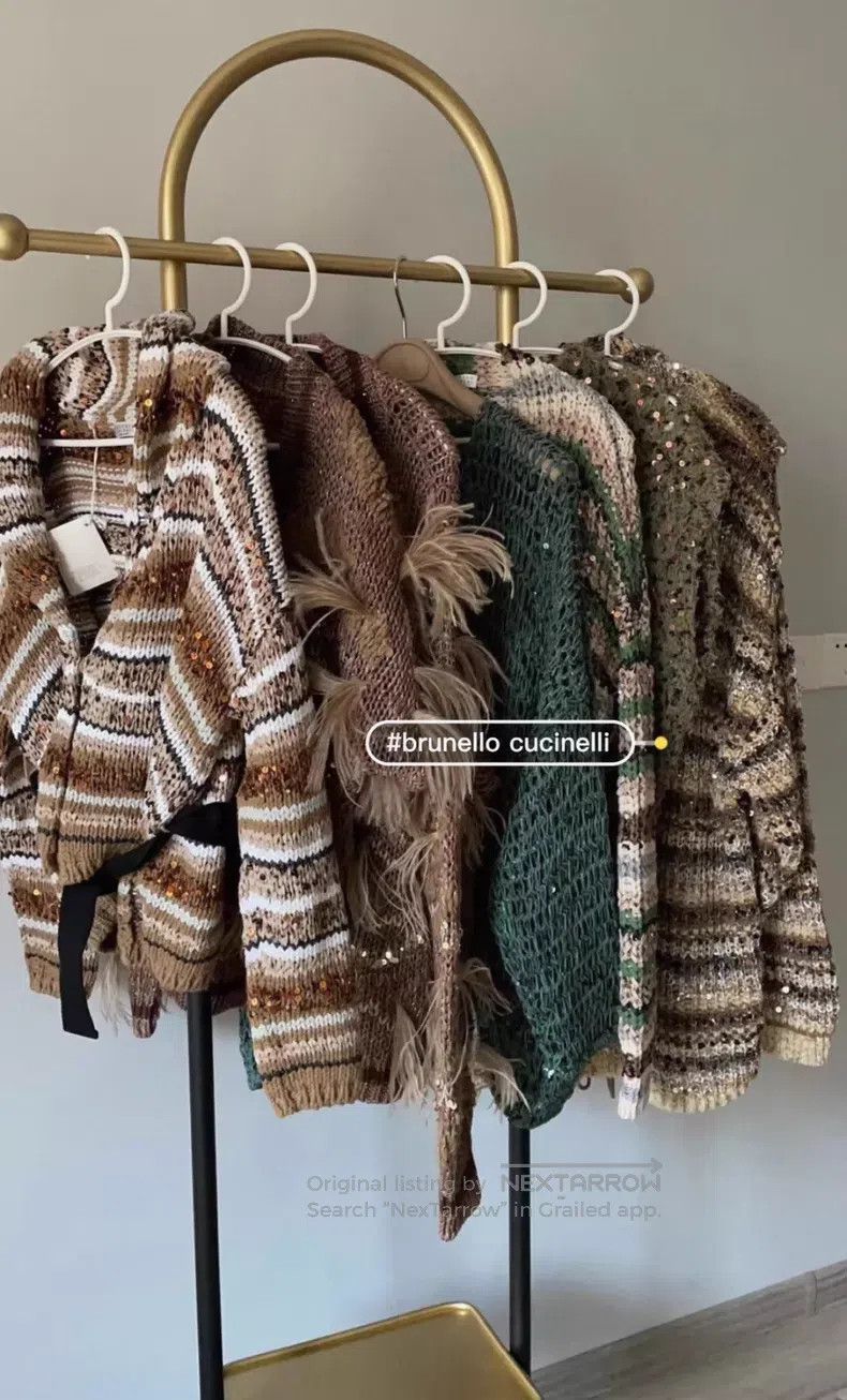 Brunello Cucinelli Brunello Cucinelli Feather and Sequin Knit Cardigan, Heavy Size L / US 10 / IT 46 - 5 Thumbnail