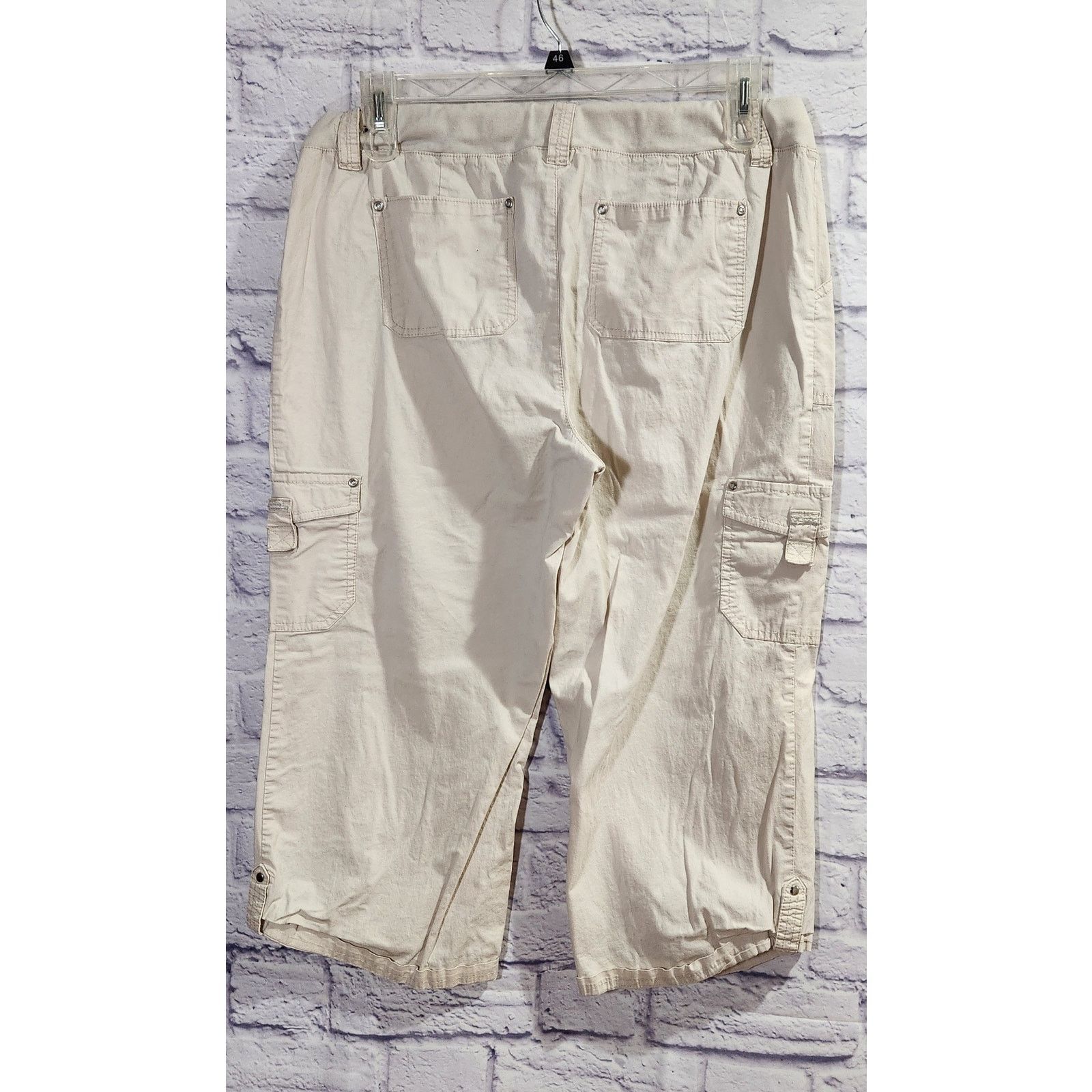 Other Cato Tan Beige Cropped Cargo Flat Front Pants 16 Lightweight Size 38" / US 16 / IT 52 - 4 Thumbnail