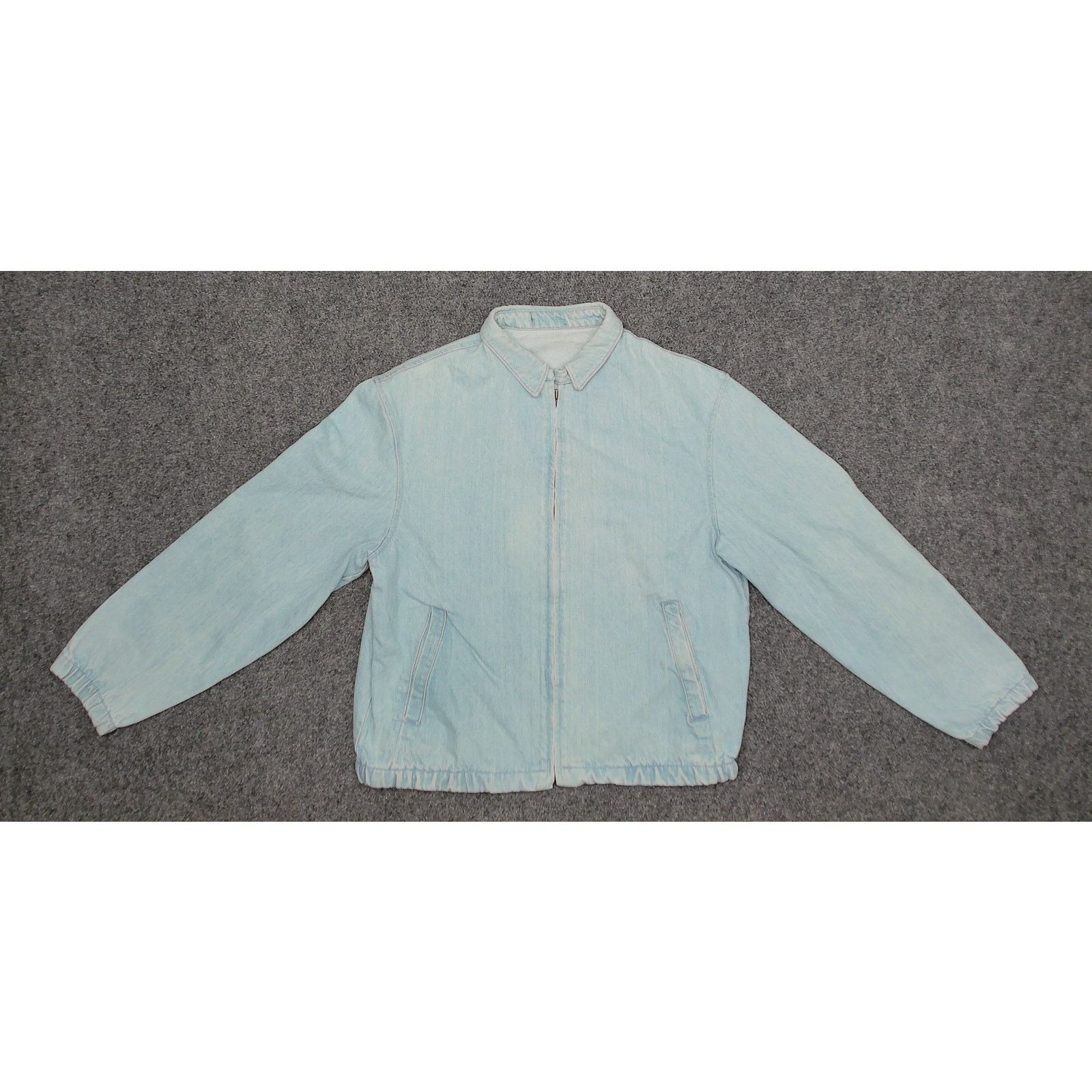 Vintage 0s Vintage Light Wash Denim Boxy Cropped Bomber Jacket Size US L / EU 52-54 / 3 - 5 Thumbnail