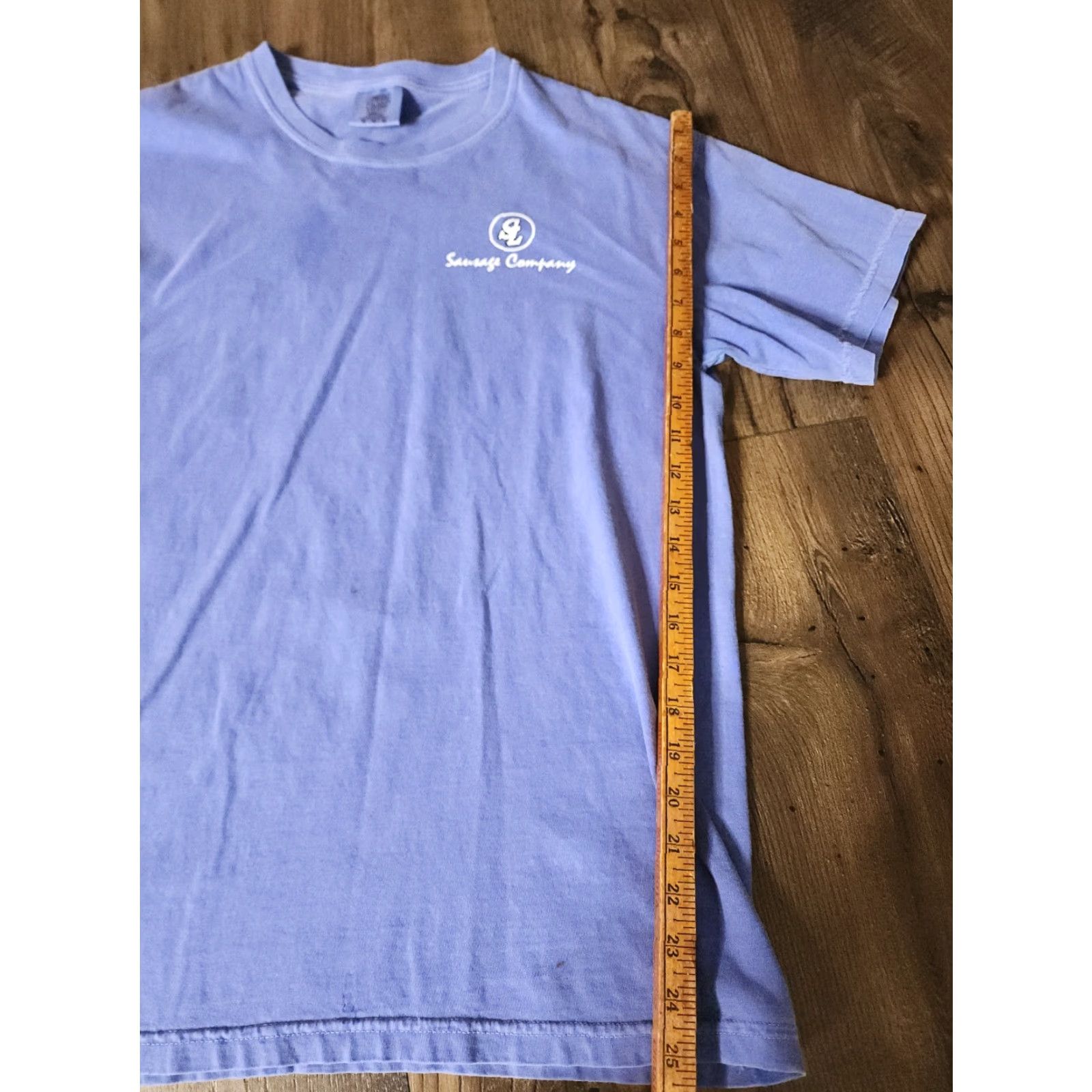 Comfort Colors Mens M Comfort Colors T-Shirt Short Sleeve Crew Neck Blue 2000s Funny Graphic Print Sausage Company Meet Me At Distressed Size US M / EU 48-50 / 2 - 2 Thumbnail