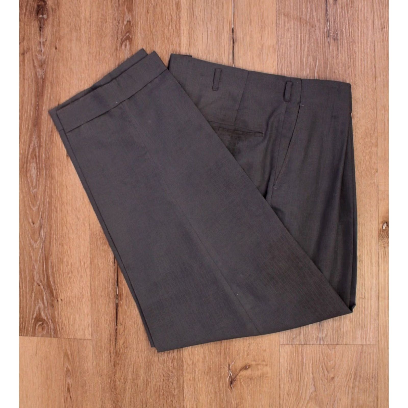 Vintage Nike Men's VTG 1950s Grey Tapered Drop Loop Pants 40x29 50s Trousers Mens Regular 40 Gray Peg/Tapered 1950s Size US 40 / EU 56 - 2 Thumbnail