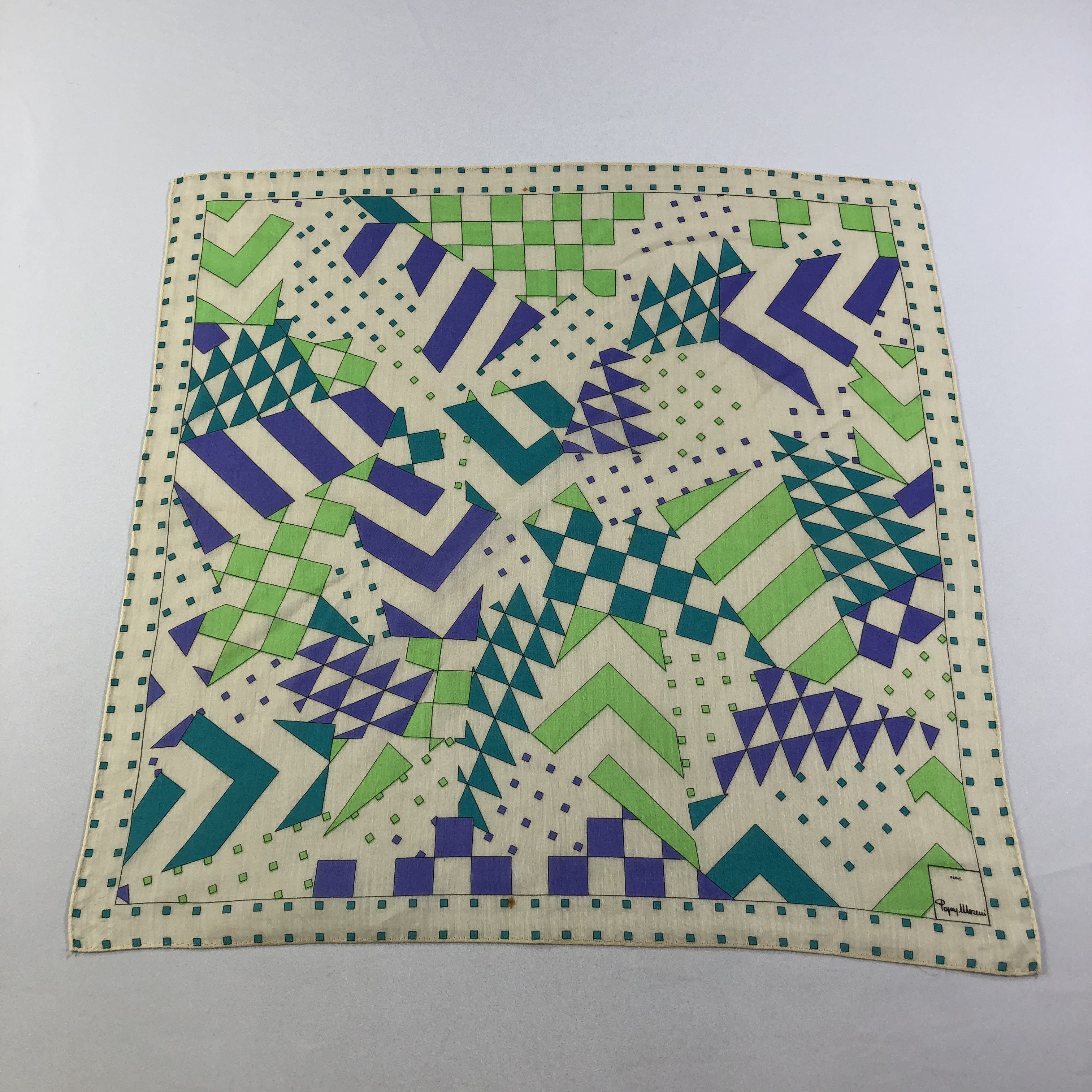Vintage Poppy Moreni Abstract Handkerchief Neckerchief Bandana H2124 Size ONE SIZE - 2 Thumbnail